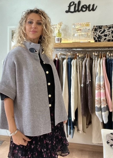 Veste cape PAOLO gris