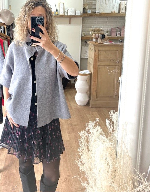 Veste cape PAOLO gris