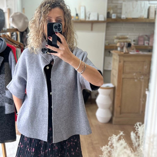 Veste cape PAOLO gris