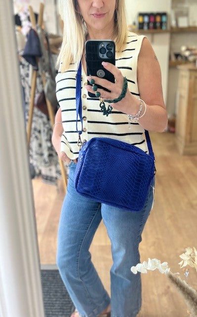 Sac cuir effet croco