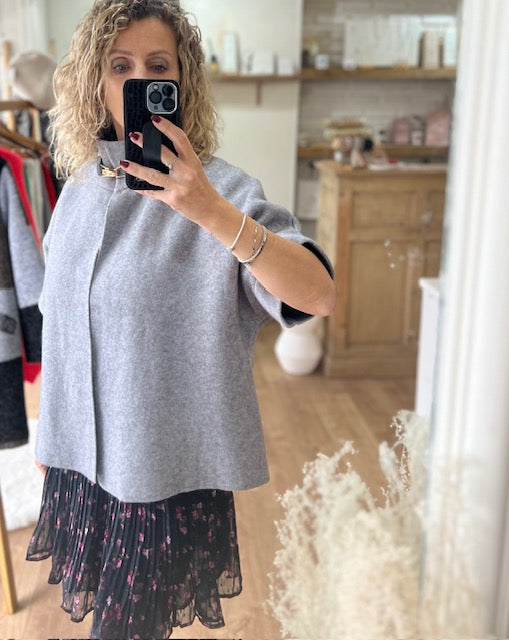 Veste cape PAOLO gris
