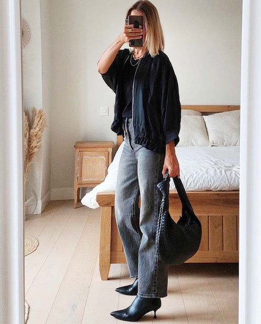 Veste soie ALANA noir