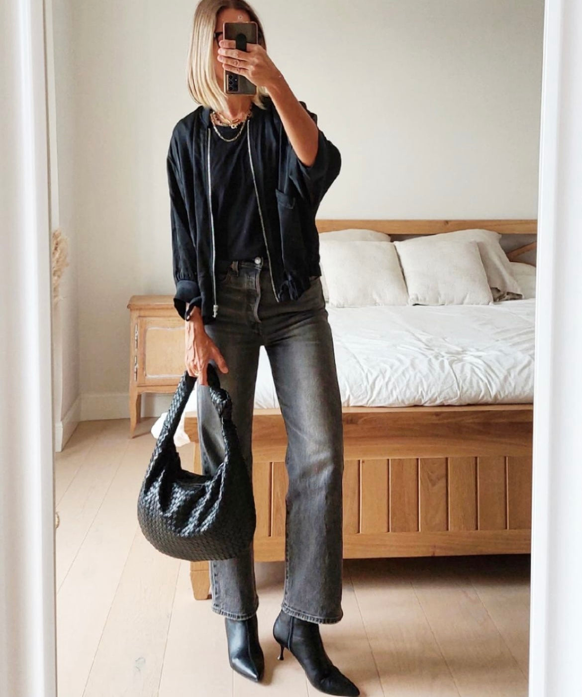 Veste soie ALANA noir