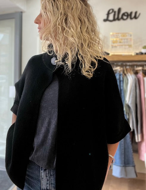 Veste cape Giulia- noir