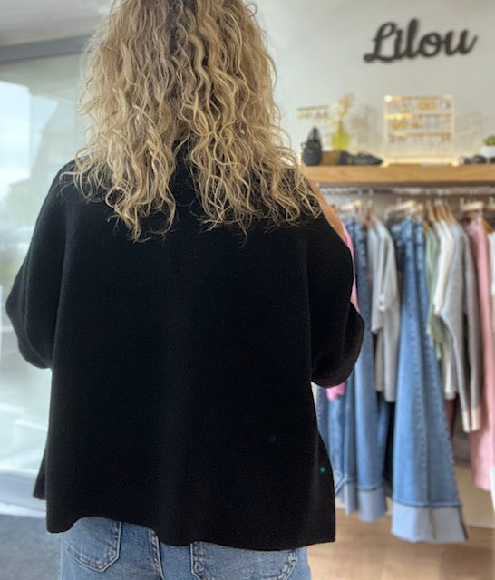 Veste cape Giulia- noir