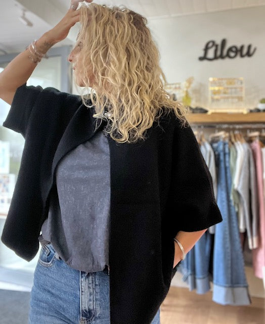 Veste cape Giulia- noir