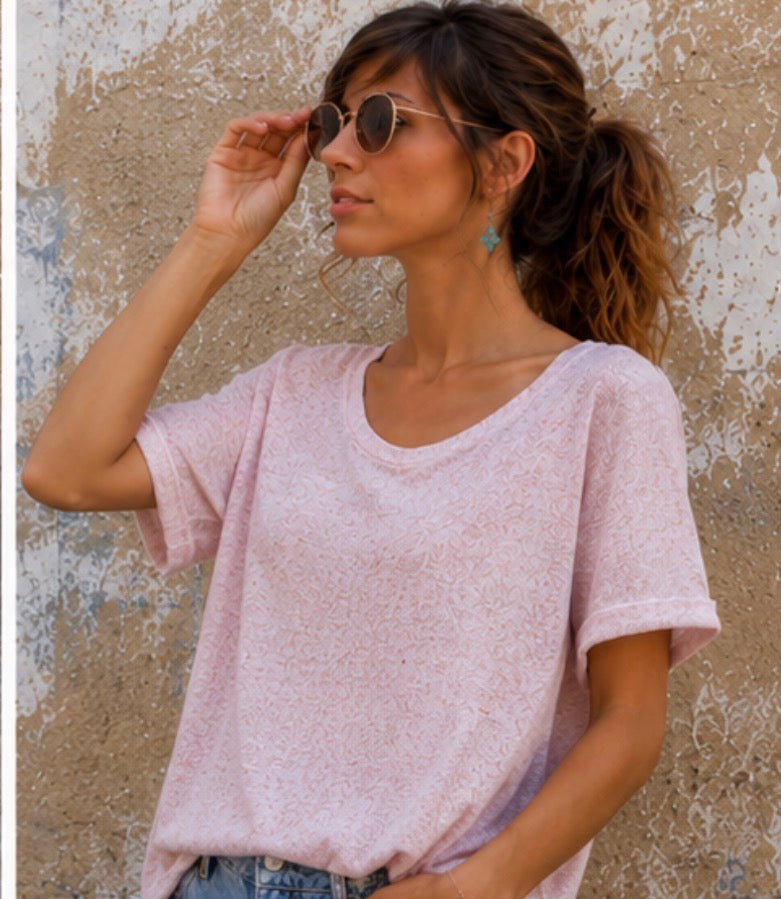 T-shirt EDEN - Rose chiné