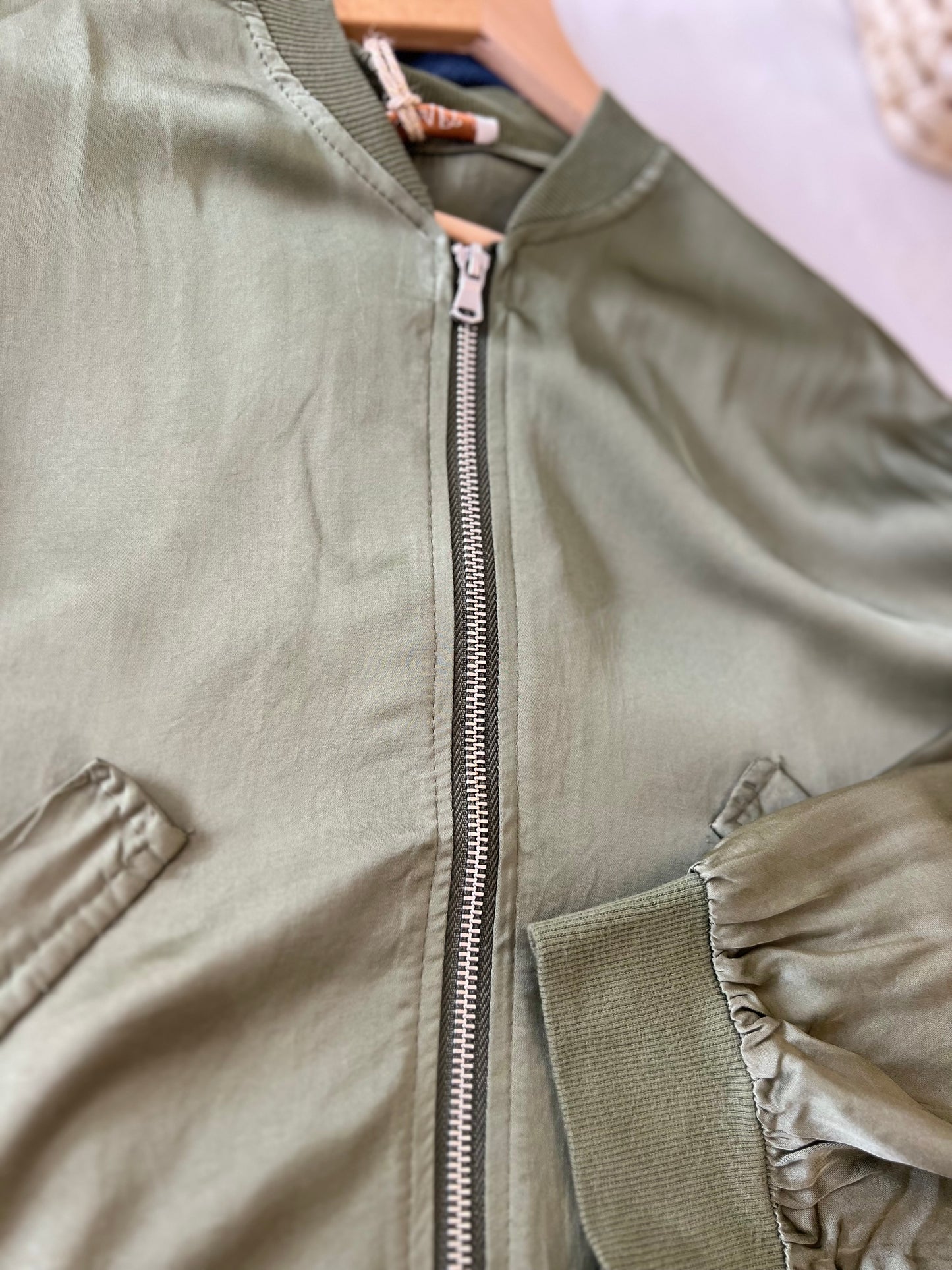 Veste soie ALANA kaki