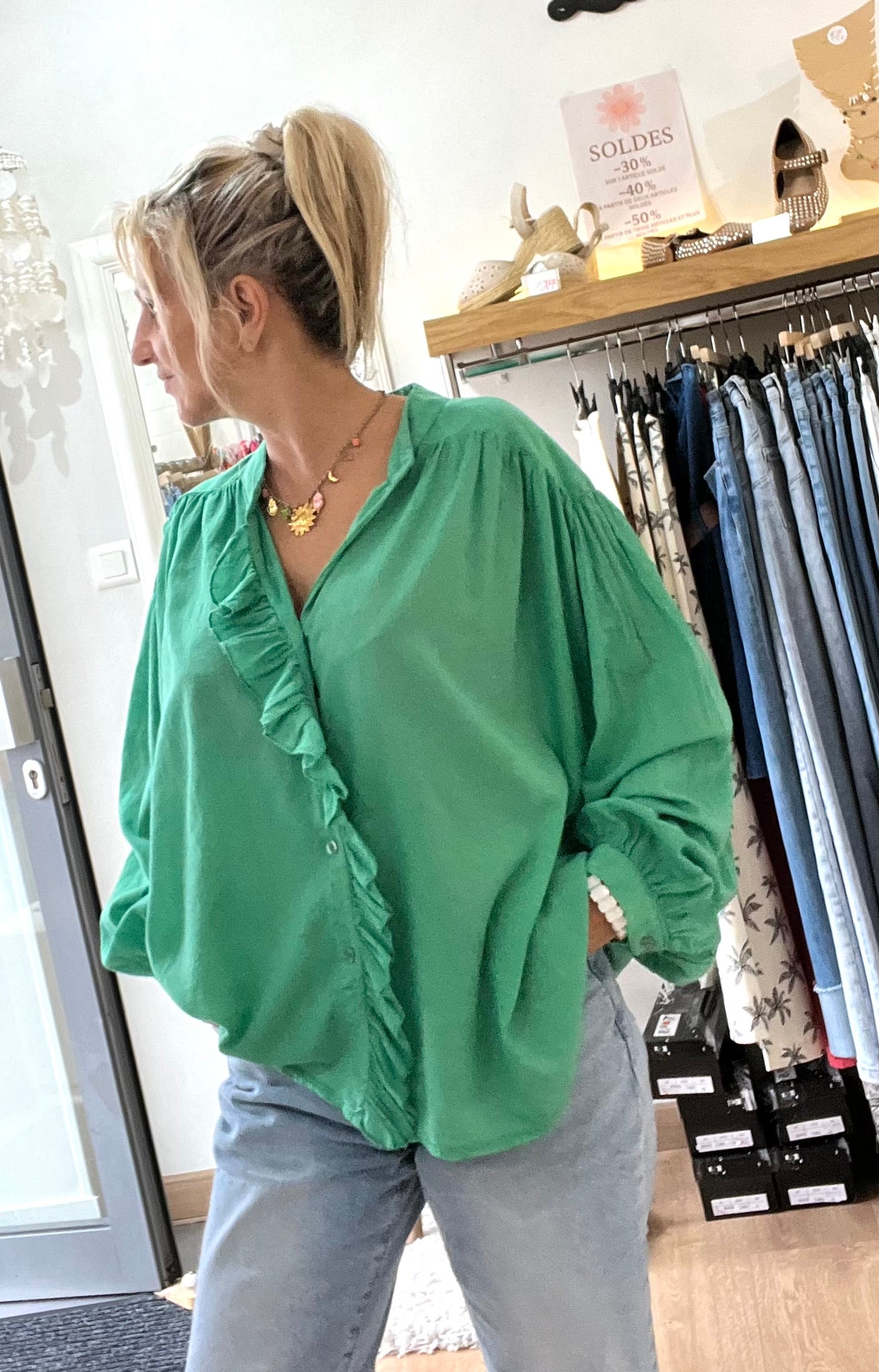 Blouse ONDINE vert brésil