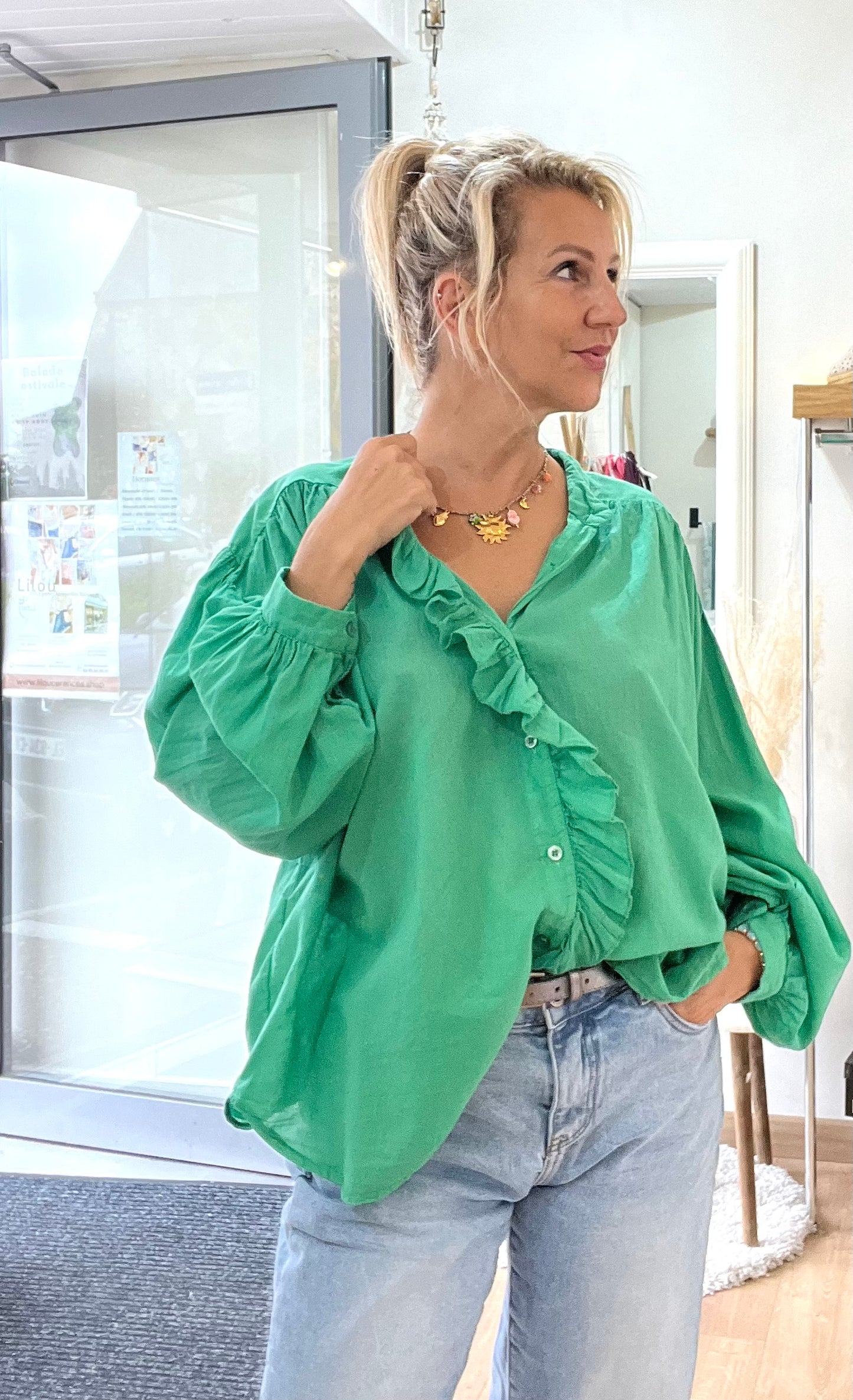 Blouse ONDINE vert brésil