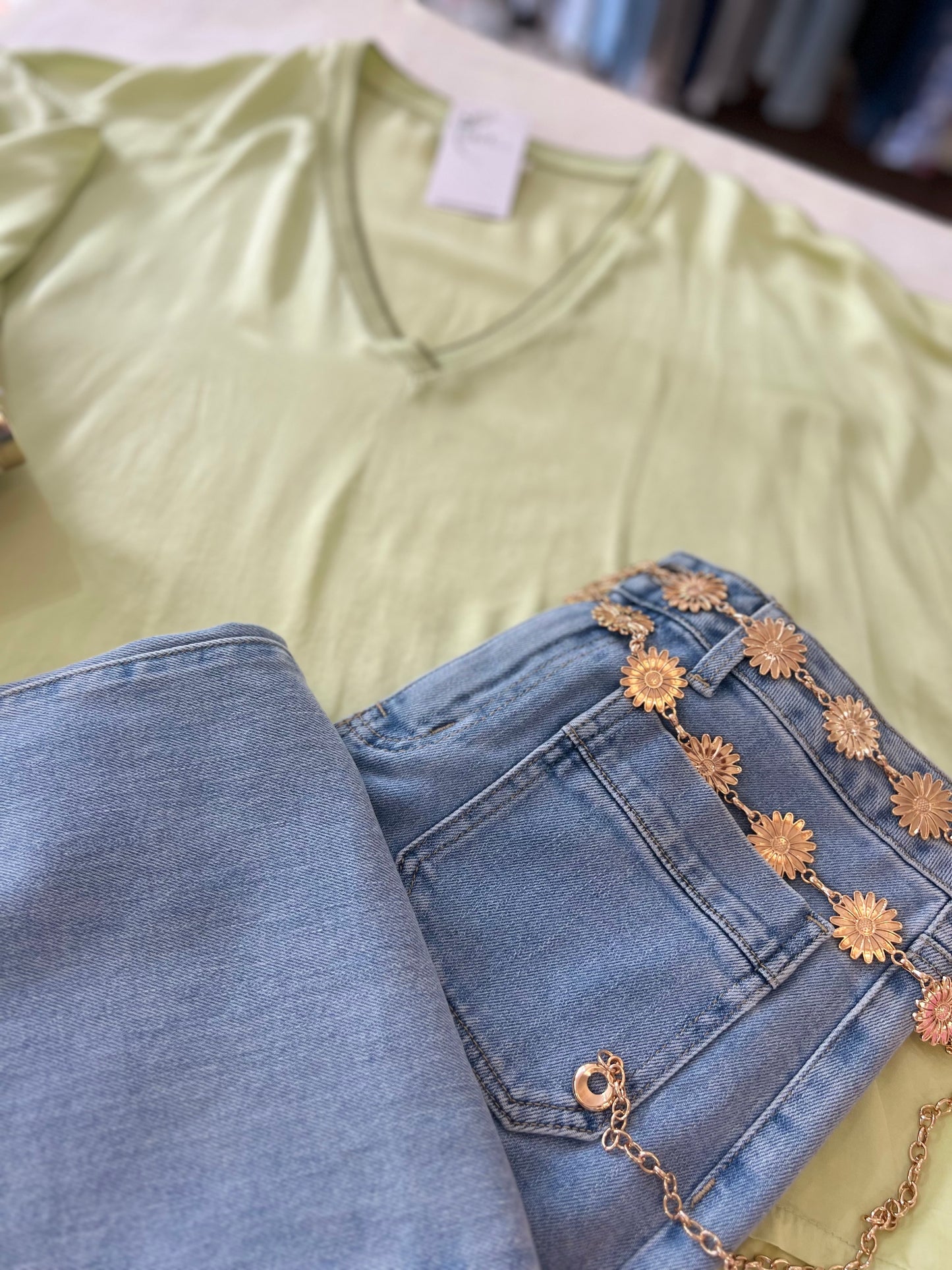 Ceinture bijoux - Fleurs dorée