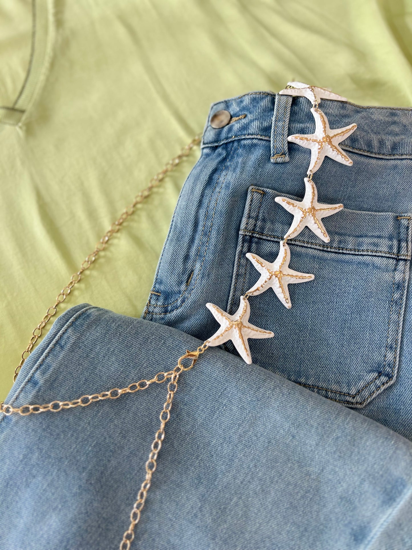 Ceinture bijoux SIRENAN - Etoiles de mer dorées