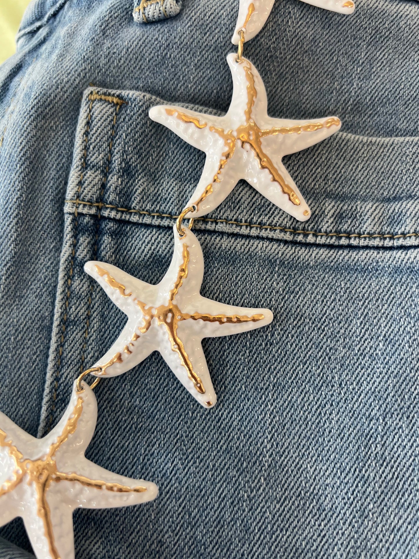 Ceinture bijoux SIRENAN - Etoiles de mer dorées