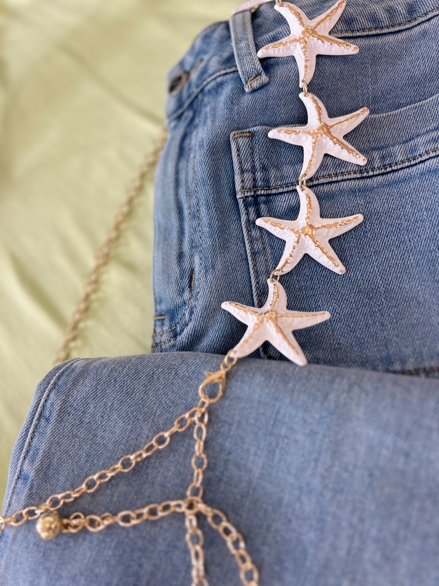 Ceinture bijoux SIRENAN - Etoiles de mer dorées