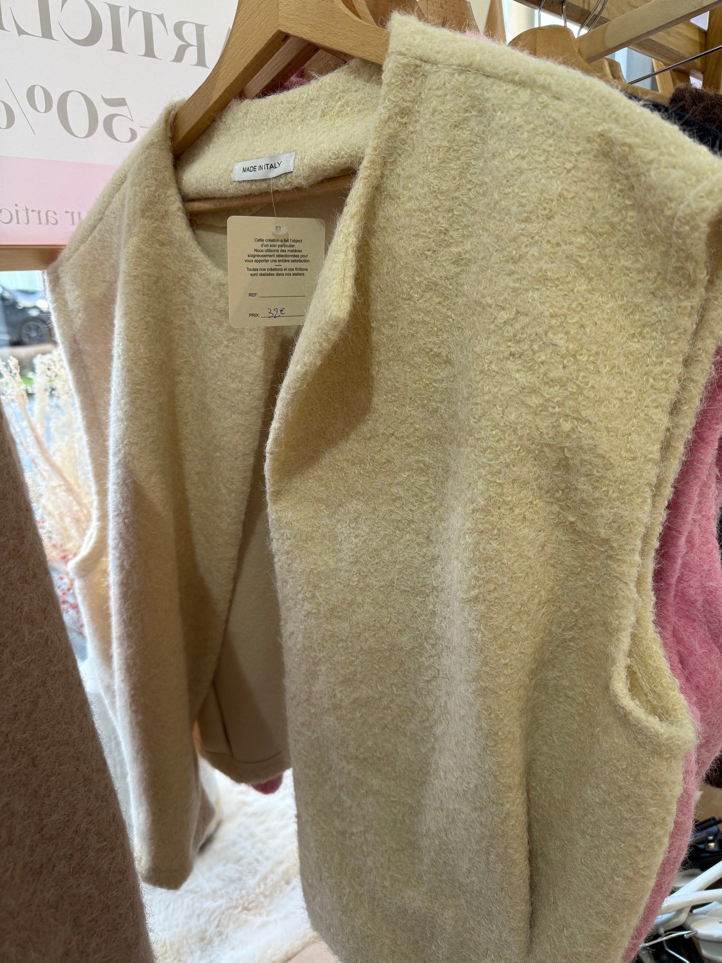 Veste sans manches FAUSTINE écru