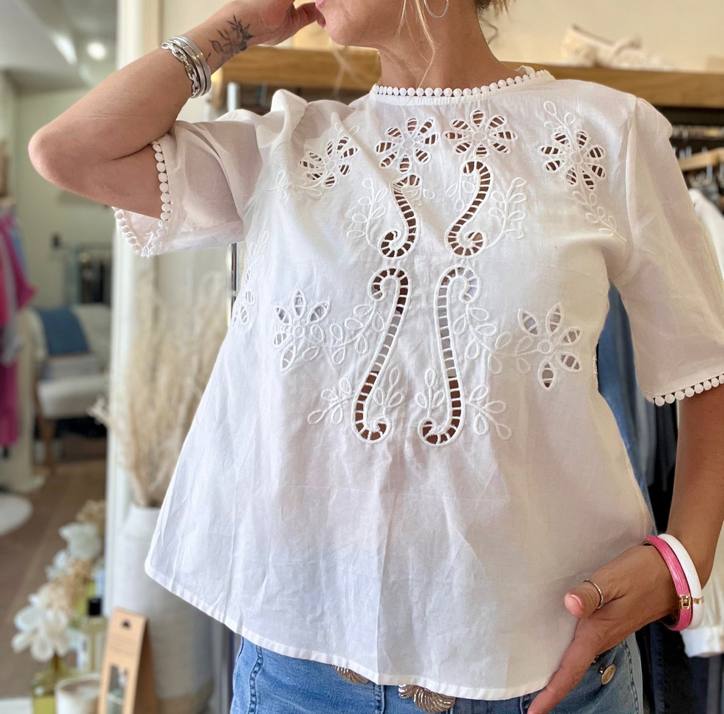 Blouse brodée LIVIA