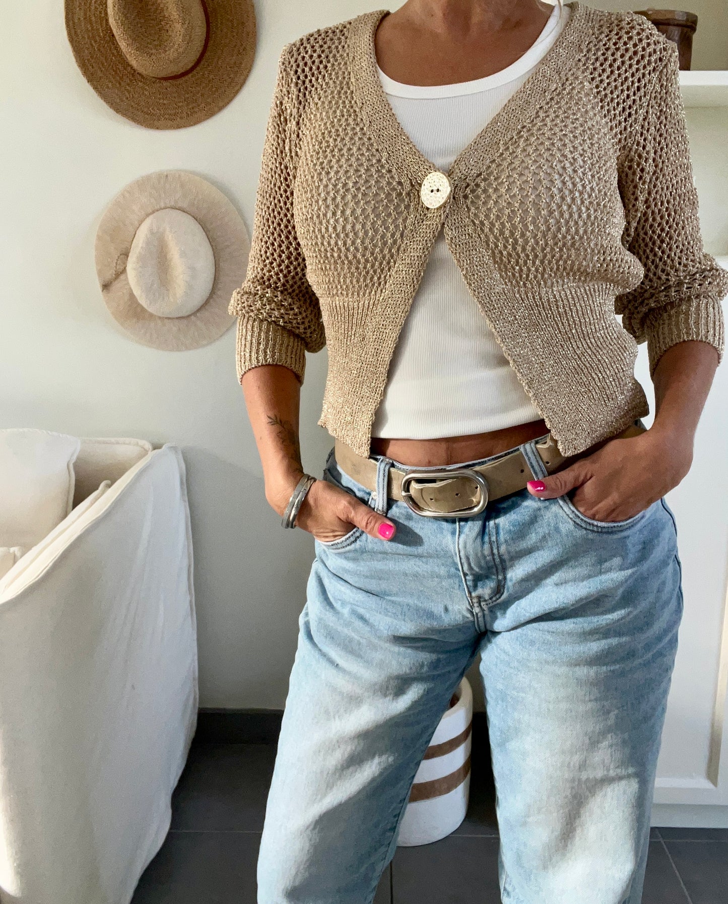 Cardigan Toscane doré