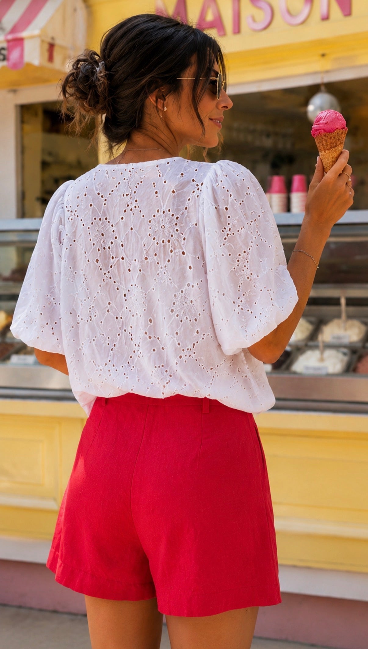 Short en lin Rrouge- FELICIA