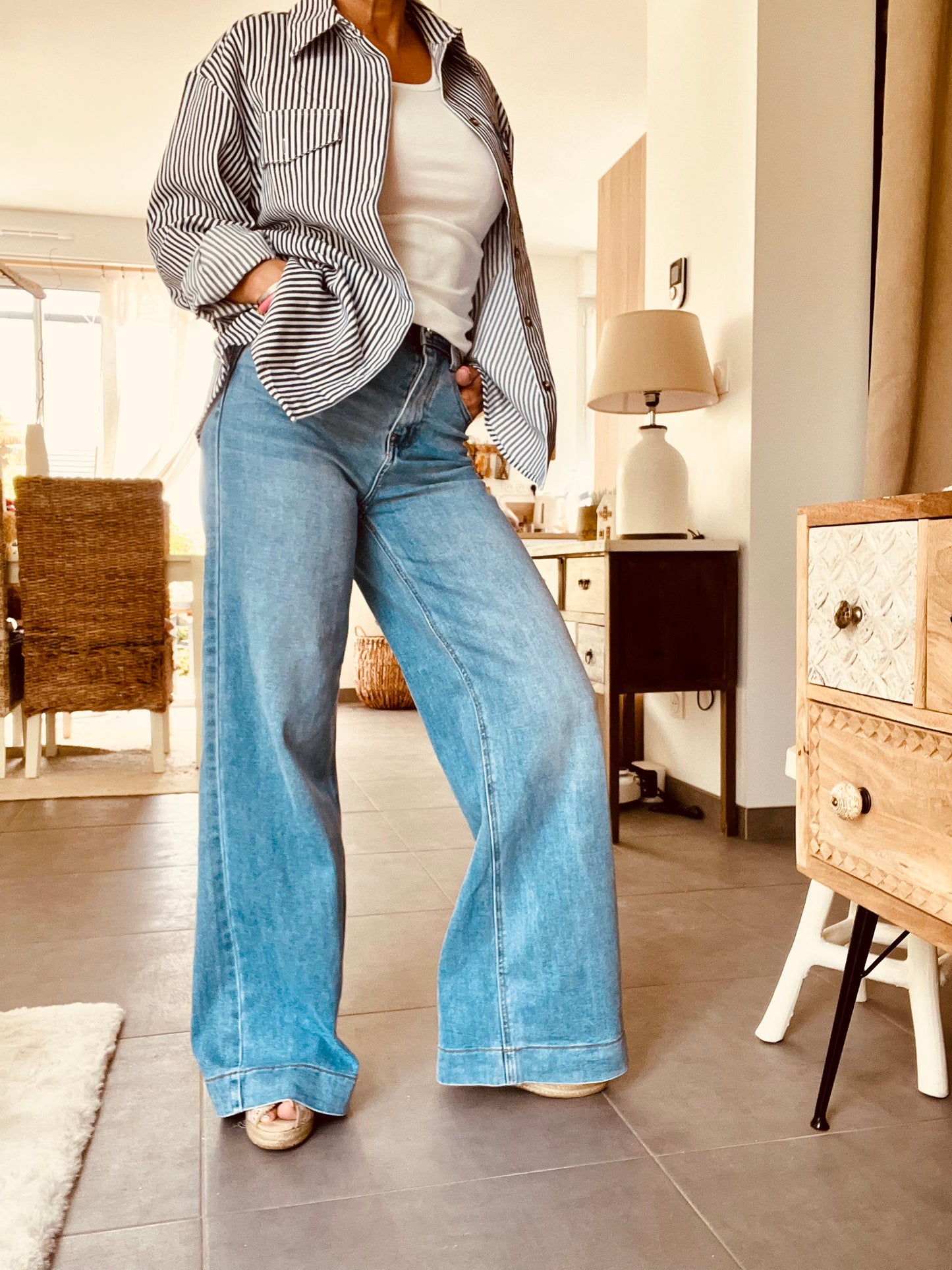 Jean Blue Sculpt- Wide Leg