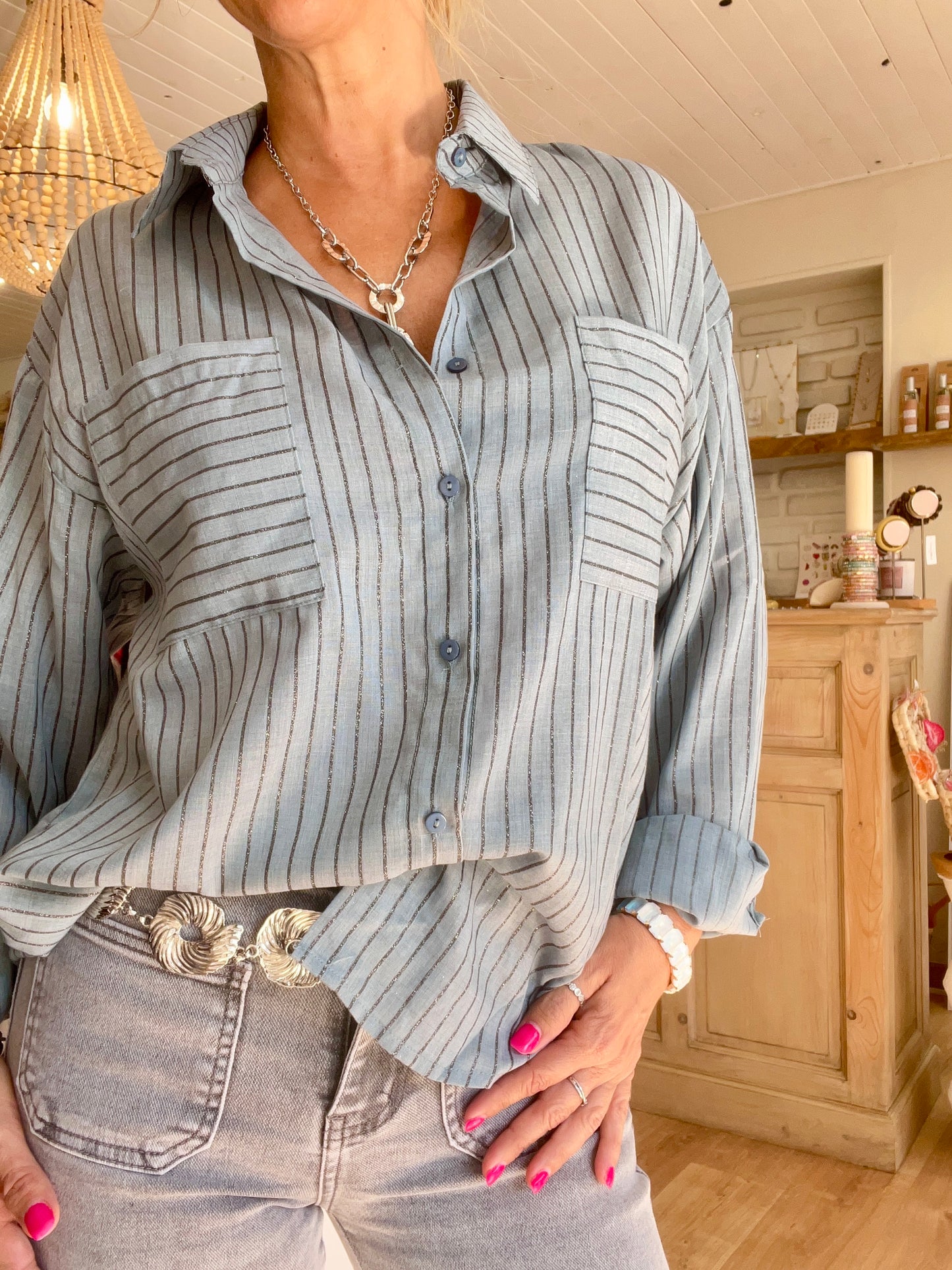 Chemise rayée "OCEANE" bleu