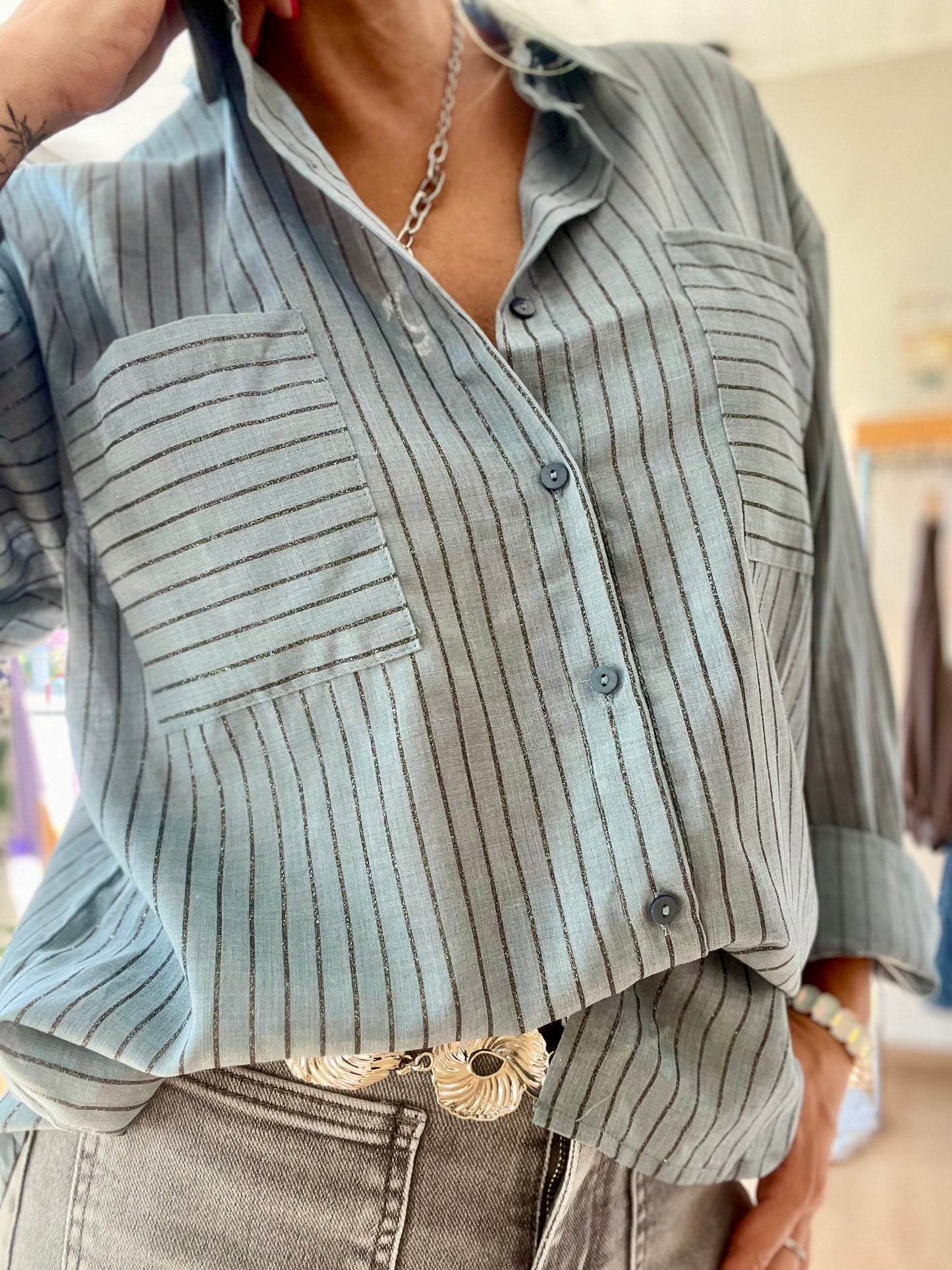 Chemise rayée "OCEANE" bleu