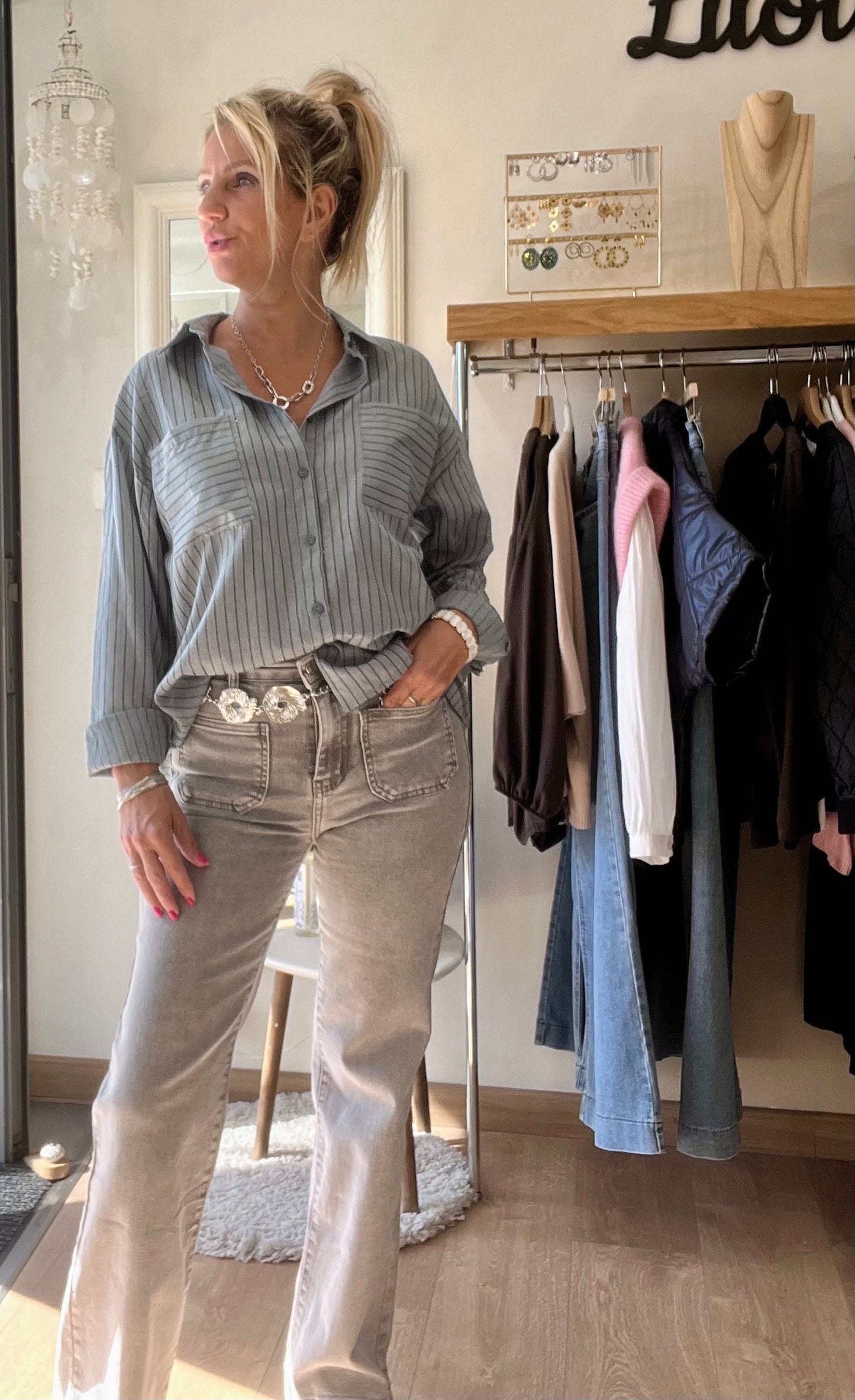 Chemise rayée "OCEANE" bleu