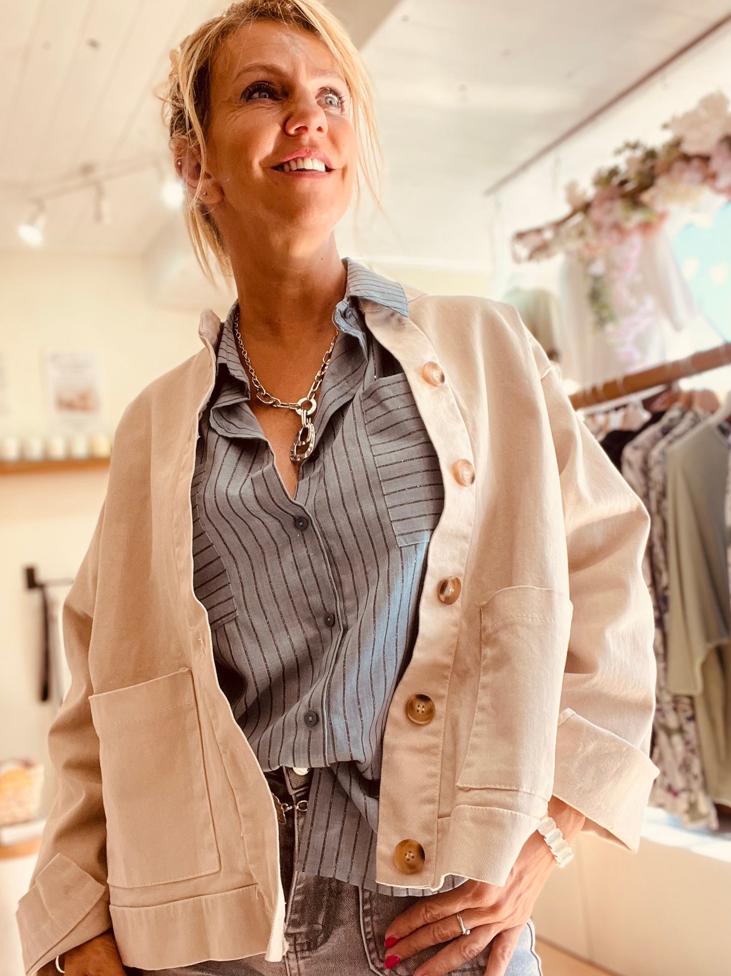Veste en toile oversize - Beige