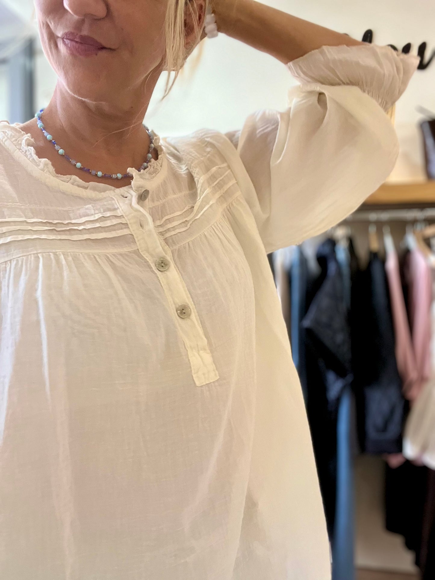 Blouse en voile de coton - écru