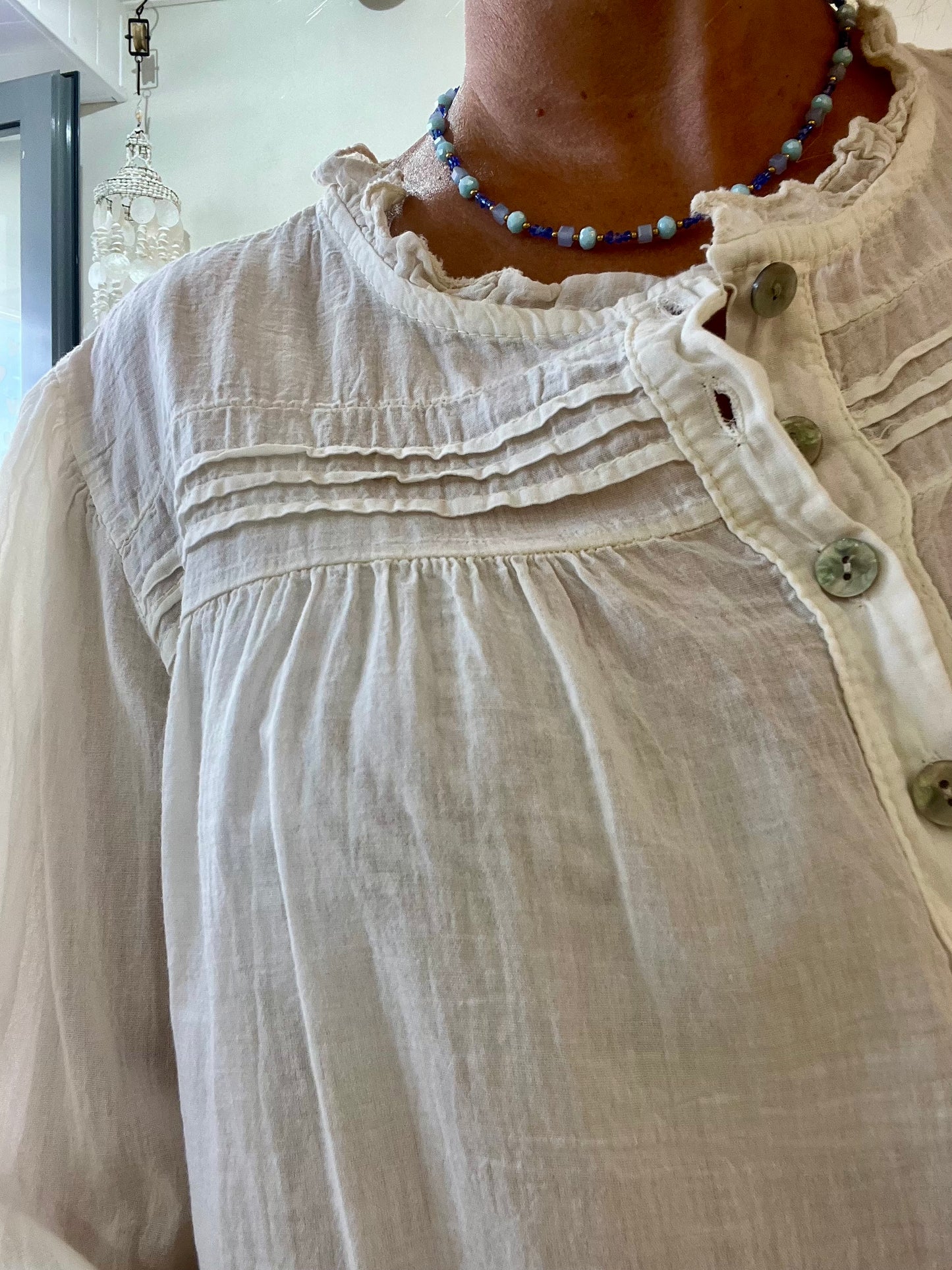 Blouse en voile de coton - écru