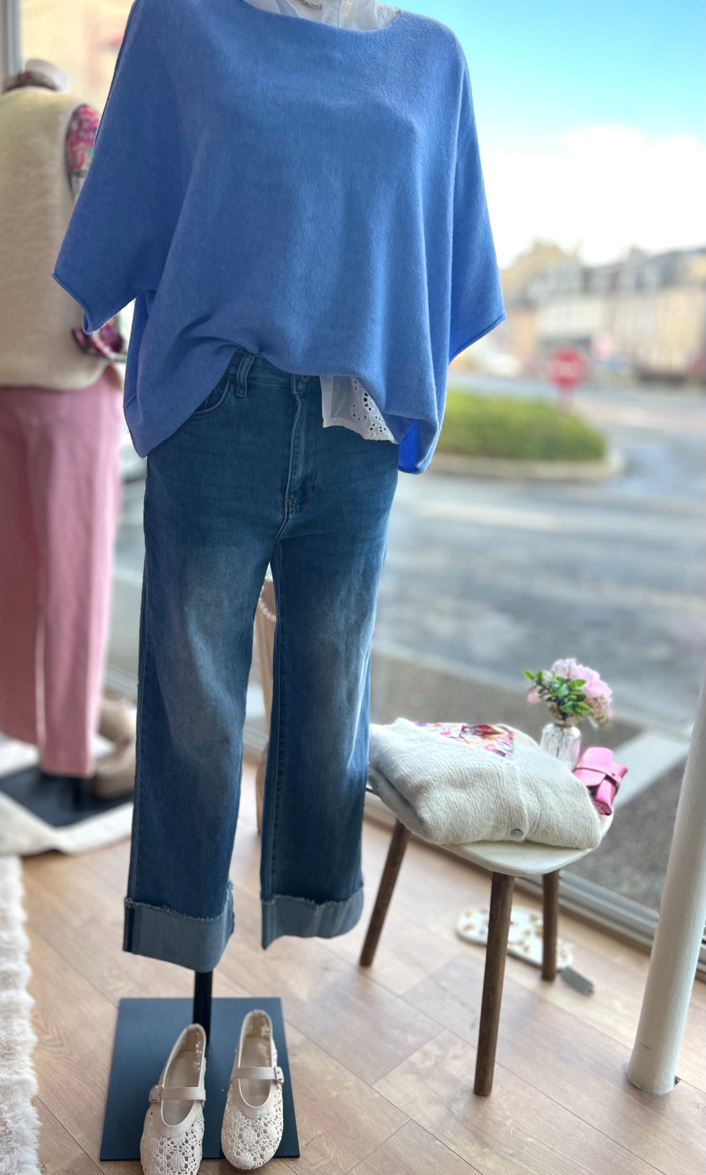 Pull ALBANE bleu azur