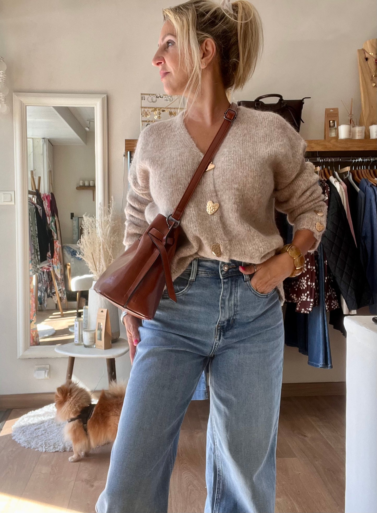 Gilet BIJOUX - Beige taupe