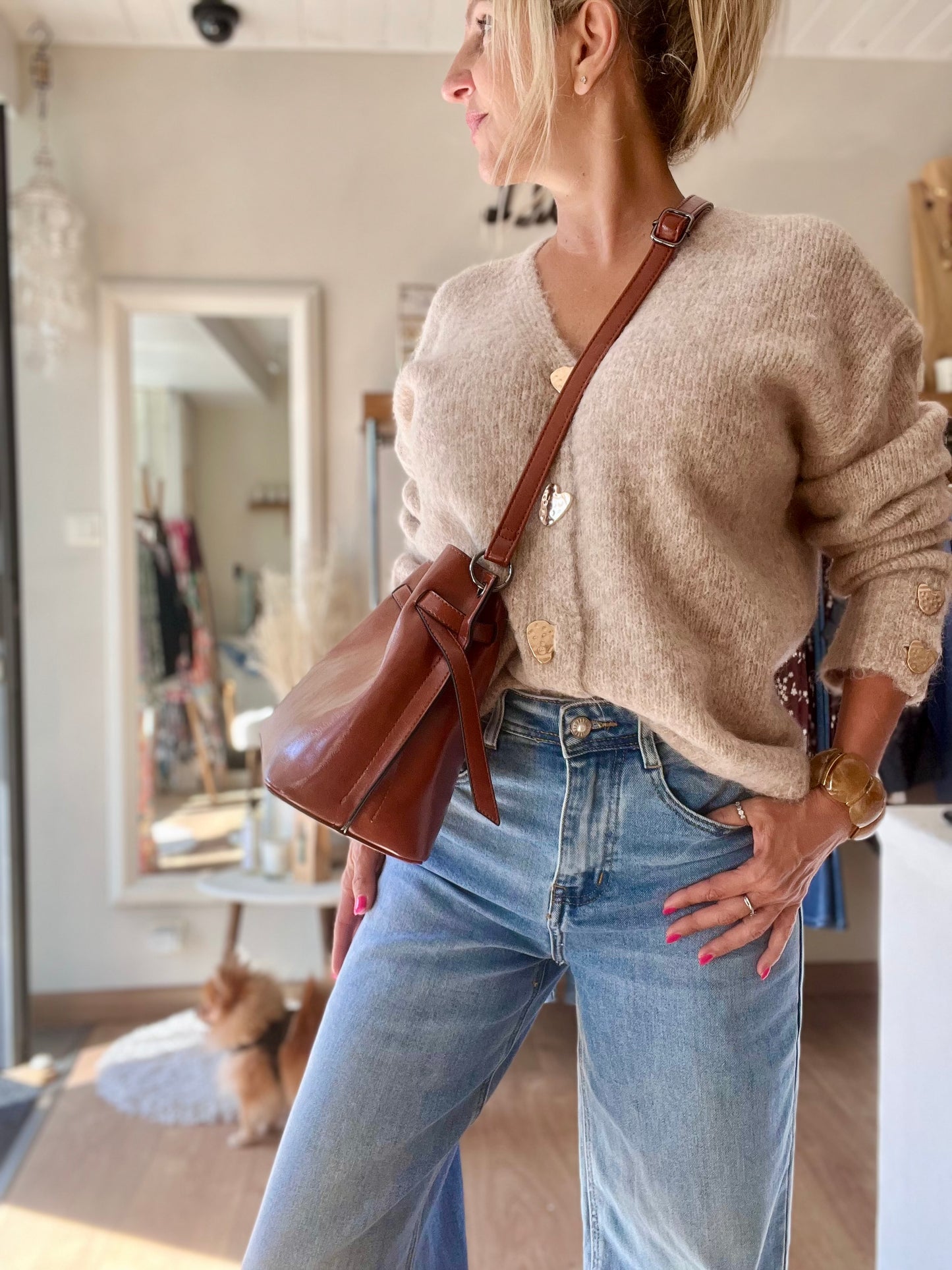 Gilet BIJOUX - Beige taupe