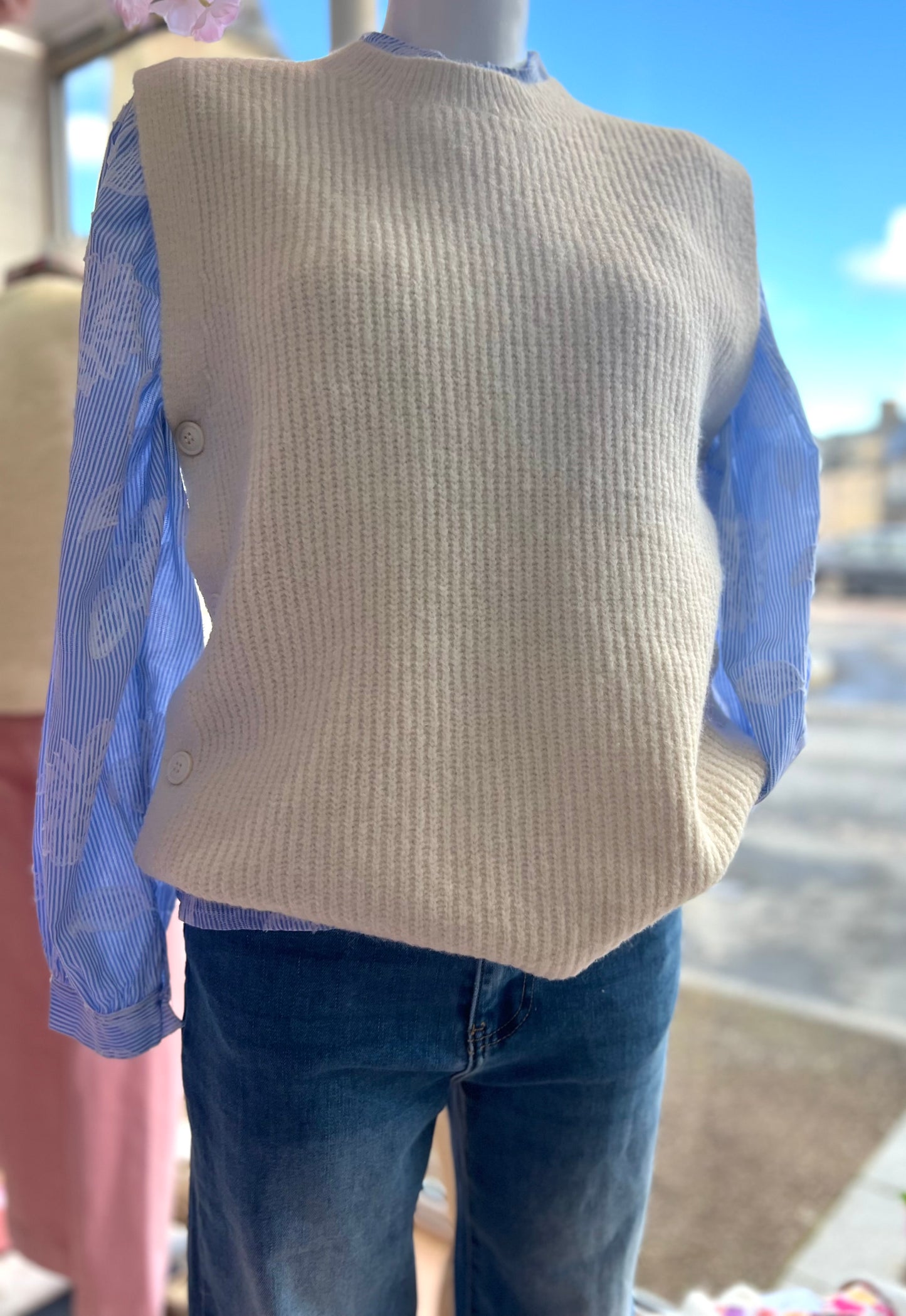 Pull débardeur JUSTINE beige