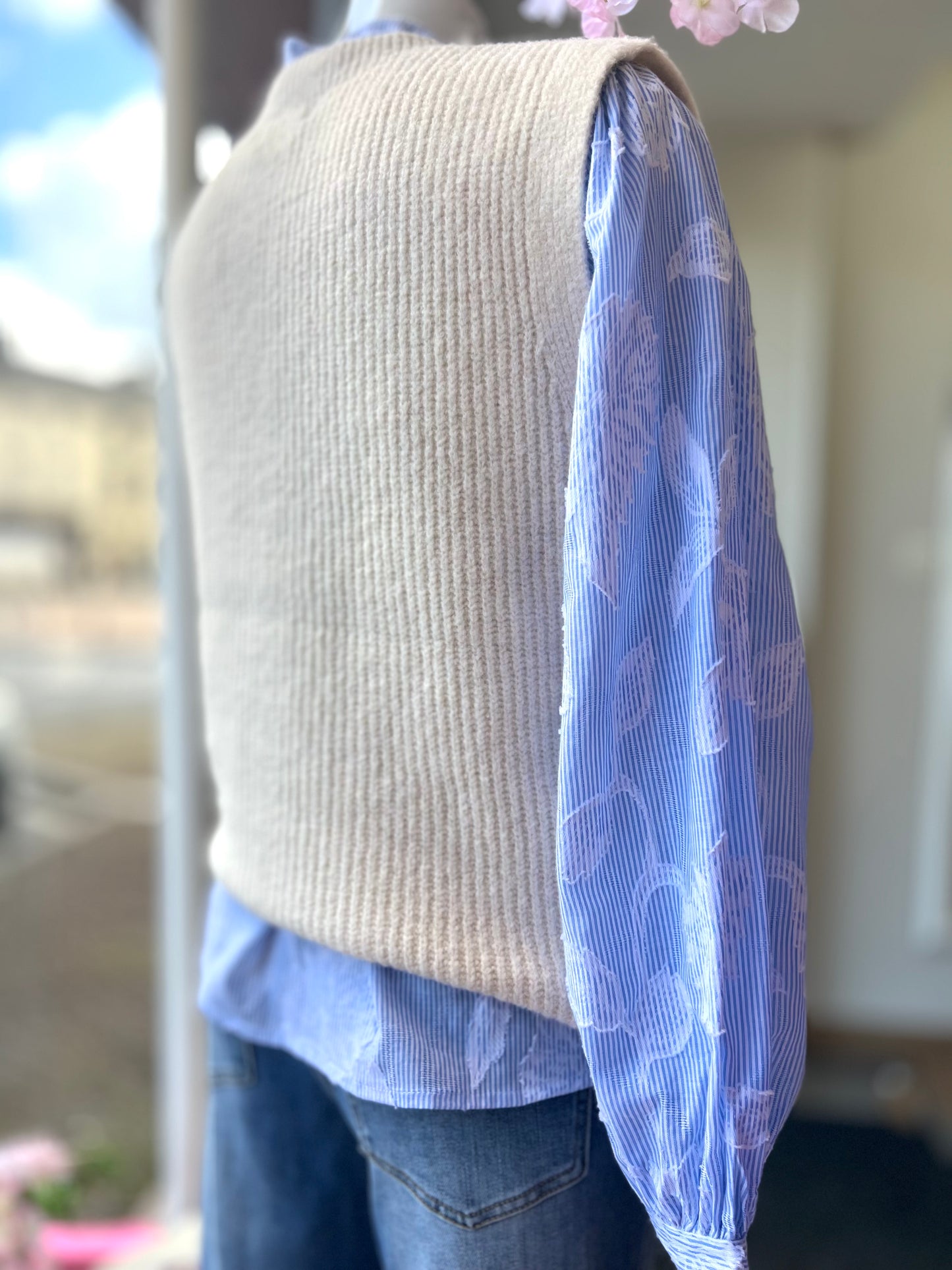 Pull débardeur JUSTINE beige