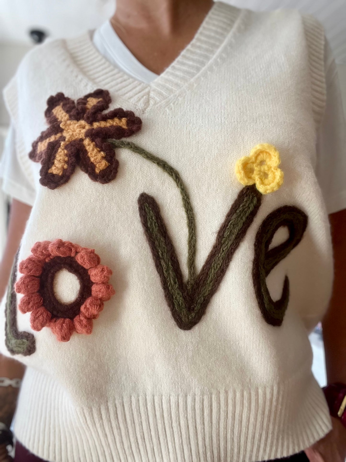 Pull débardeur - LOVE - écru