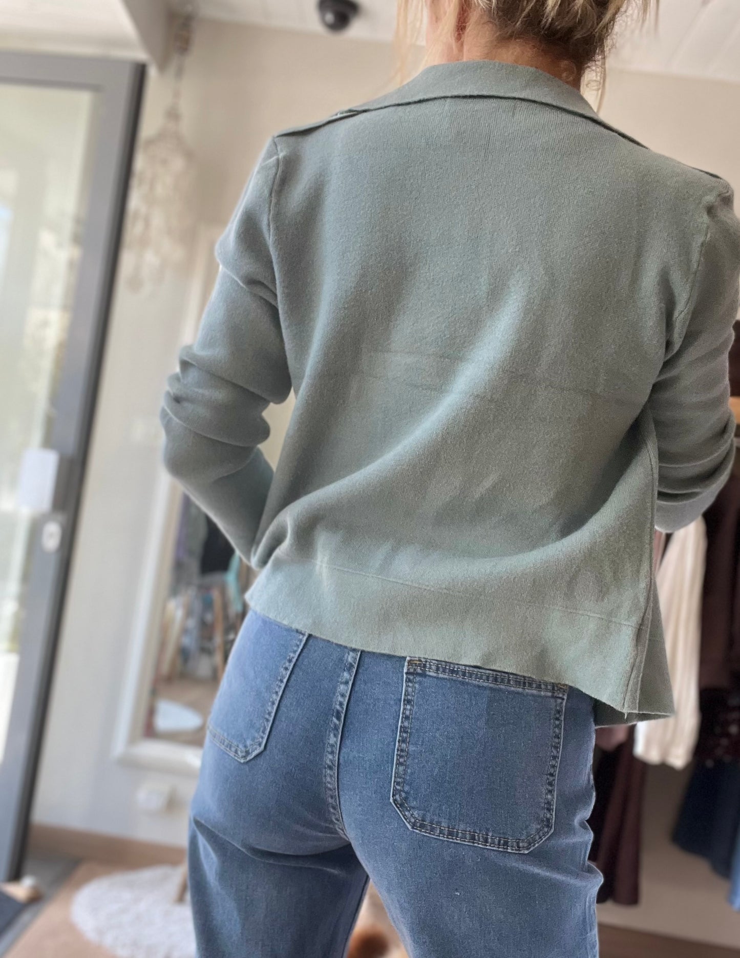 Veste style perfecto - Céladon