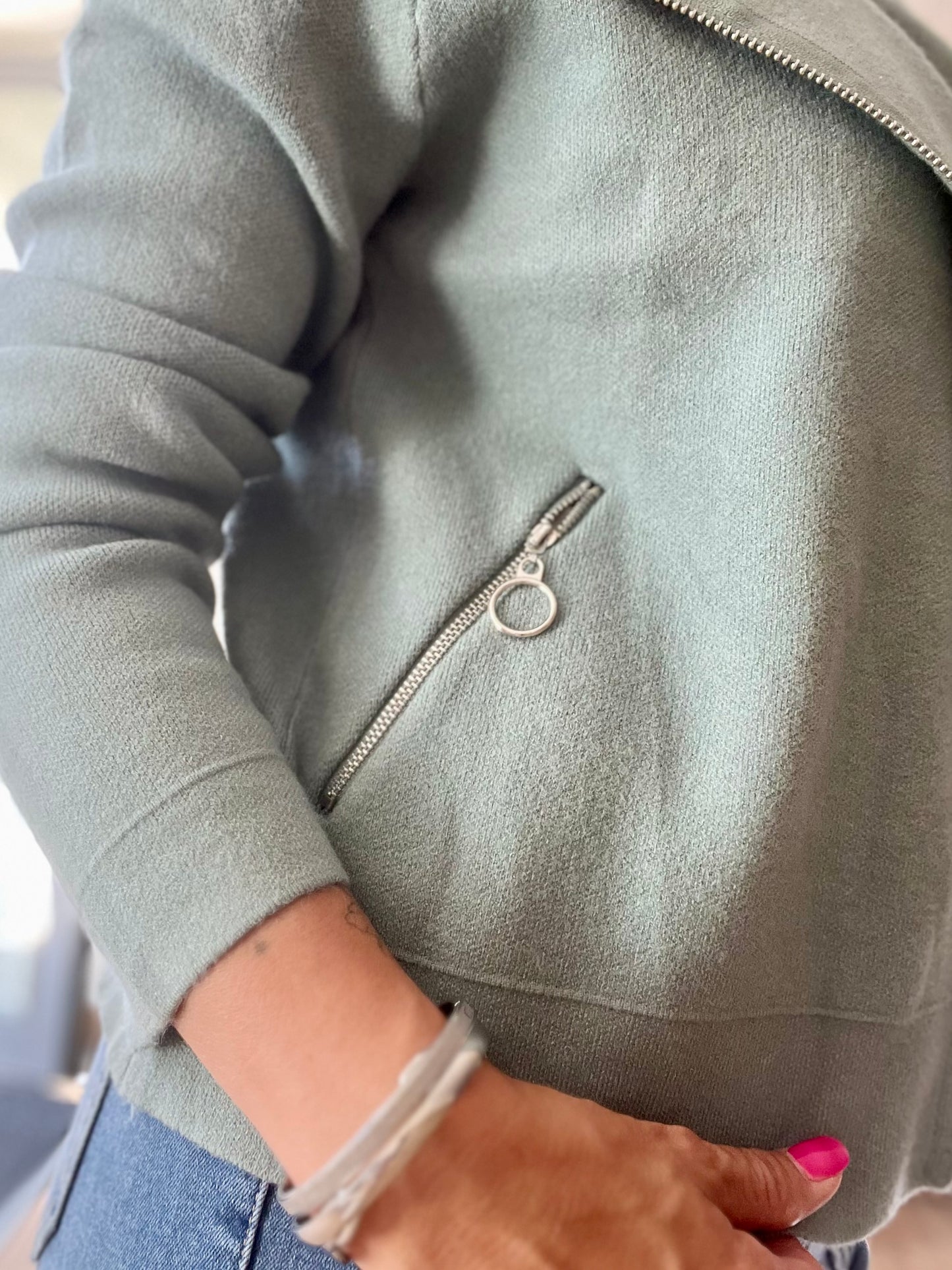Veste style perfecto - Céladon