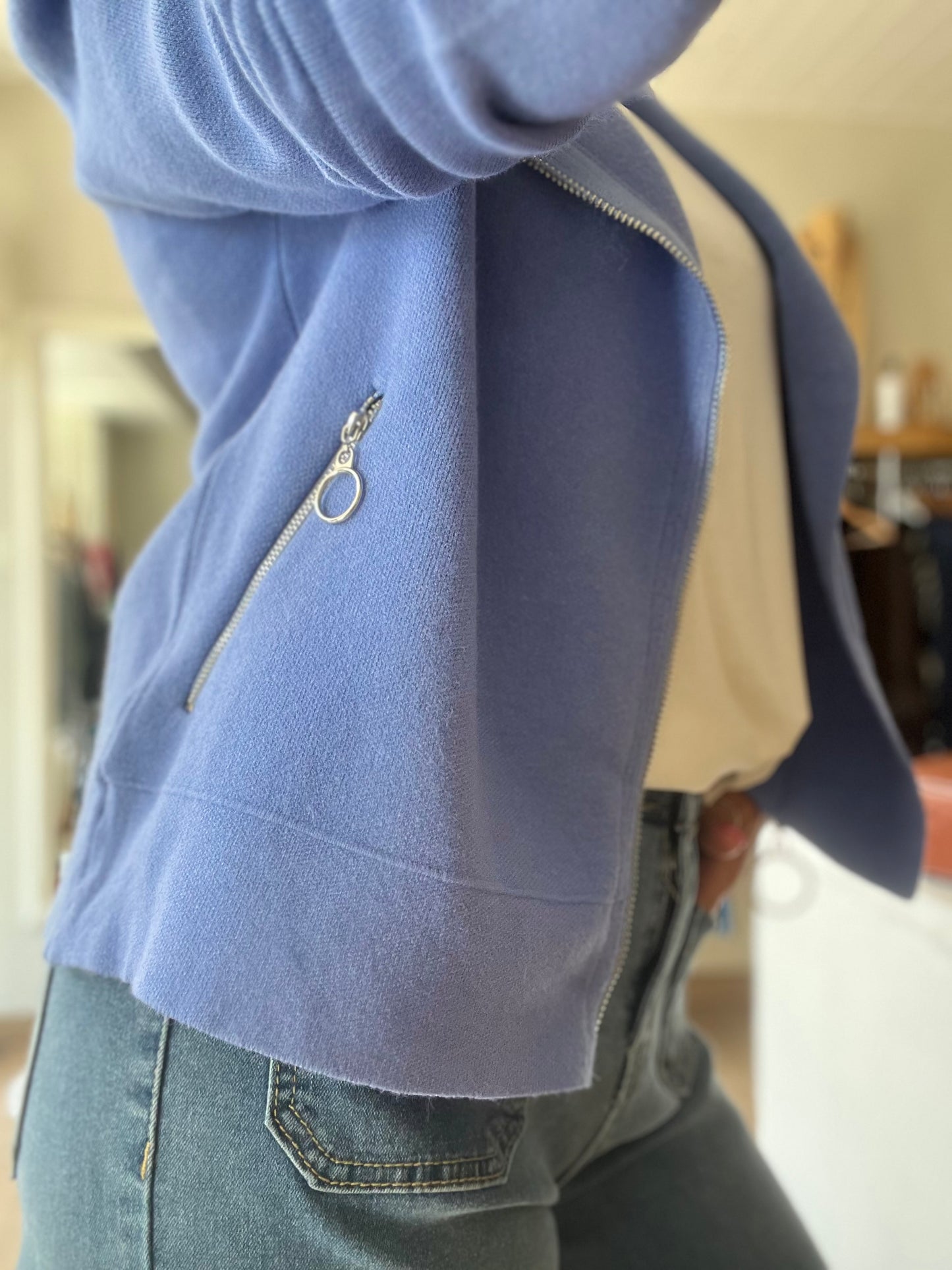Veste style perfecto - Bleu azure