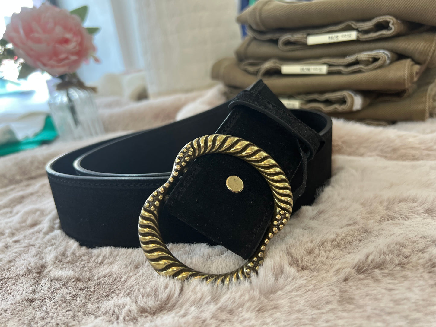 Ceinture cuir vachette noir
