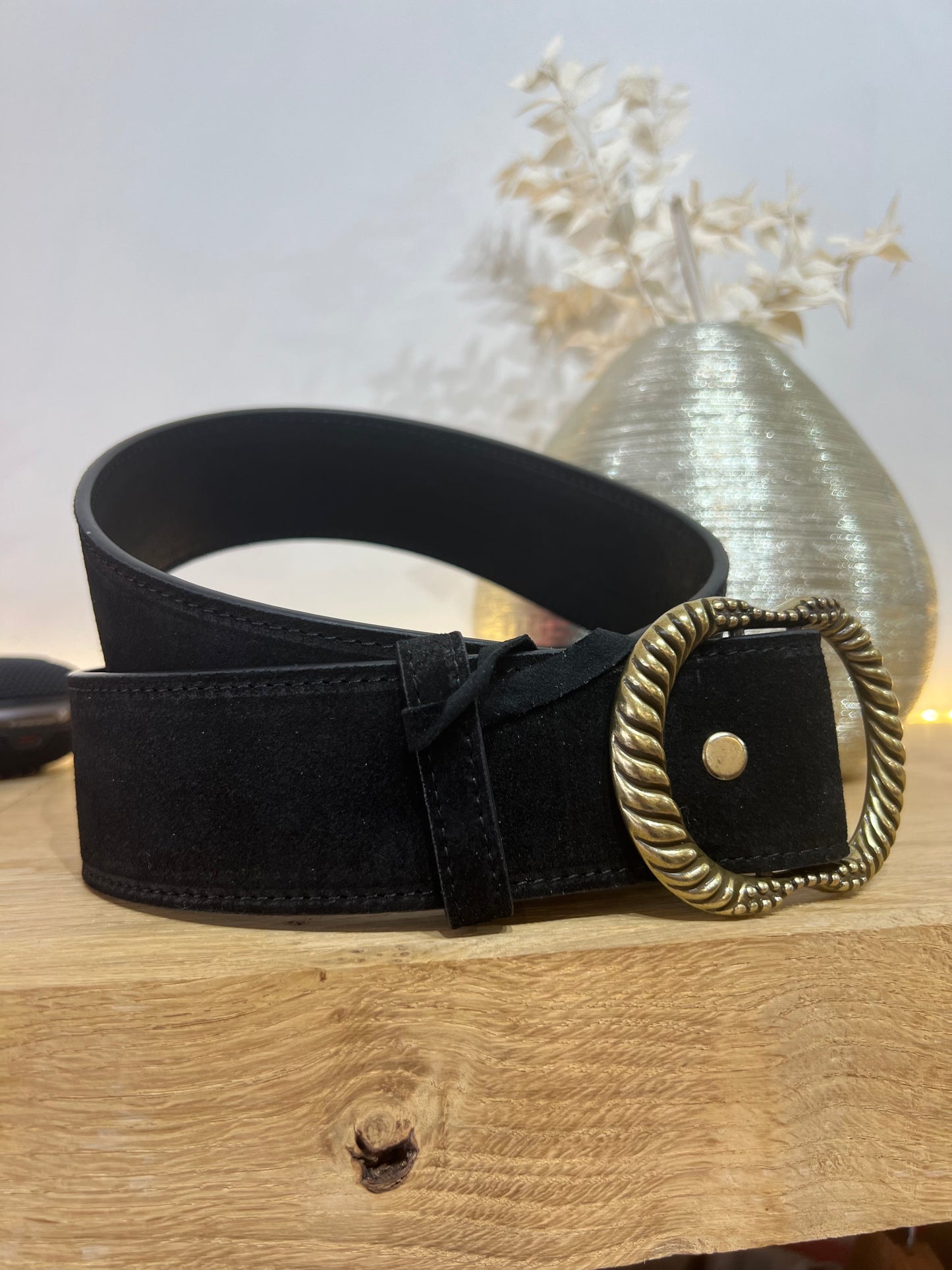 Ceinture cuir vachette noir