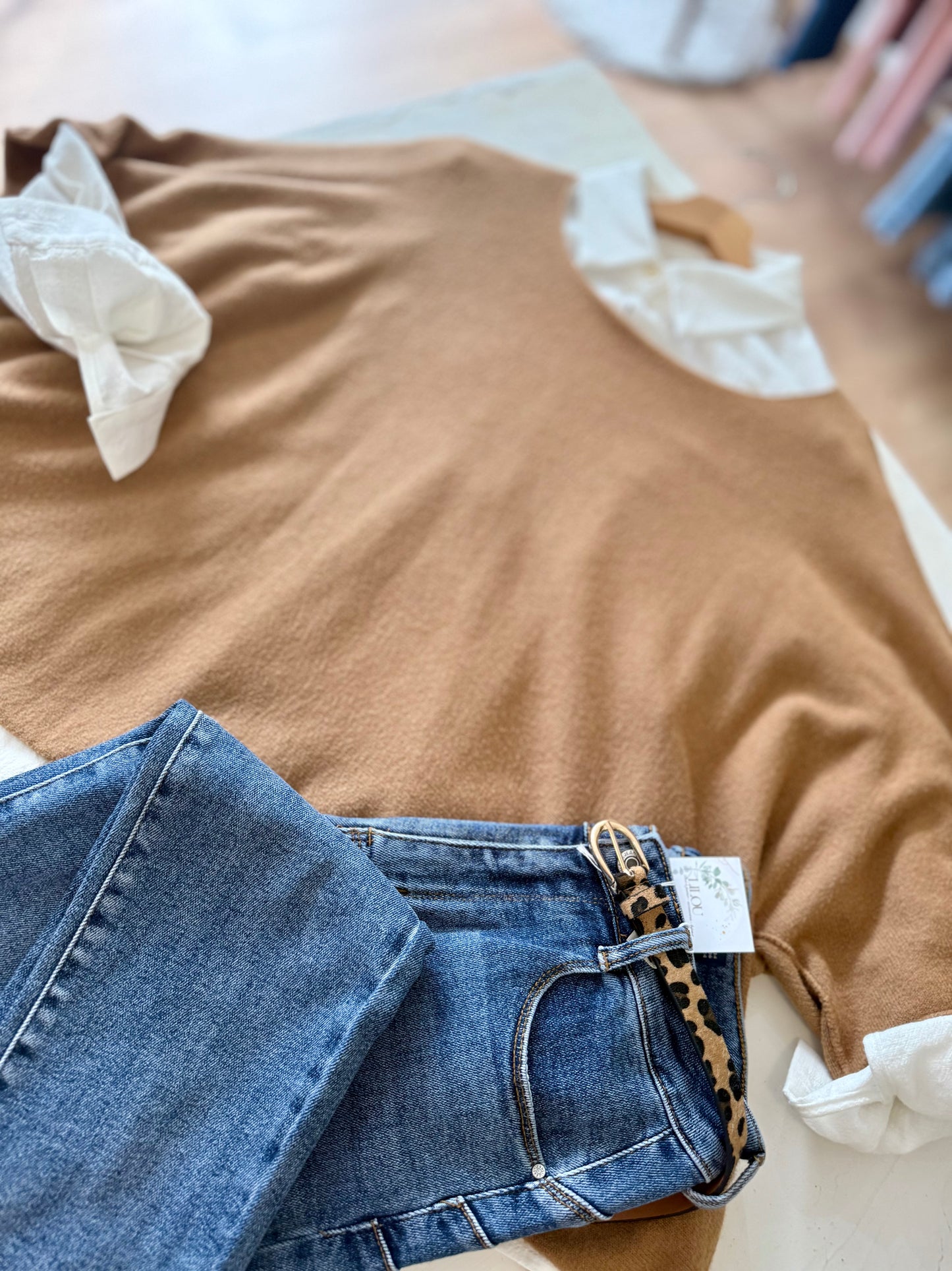 Pull oversize "MILA"- Douceur Italienne - Camel