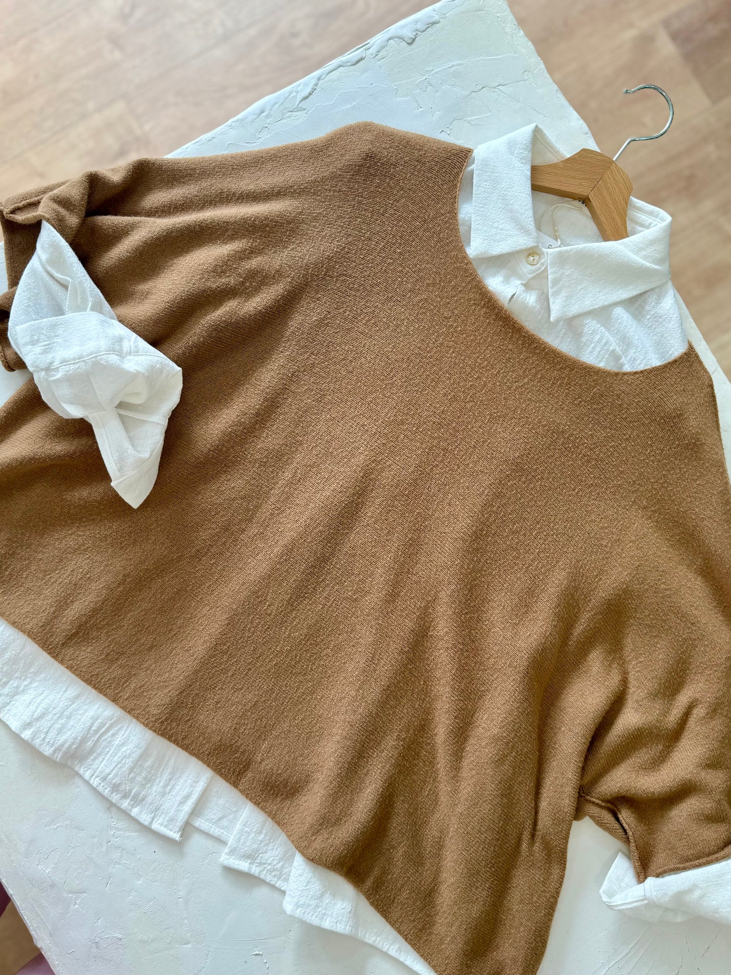Pull oversize "MILA"- Douceur Italienne - Camel