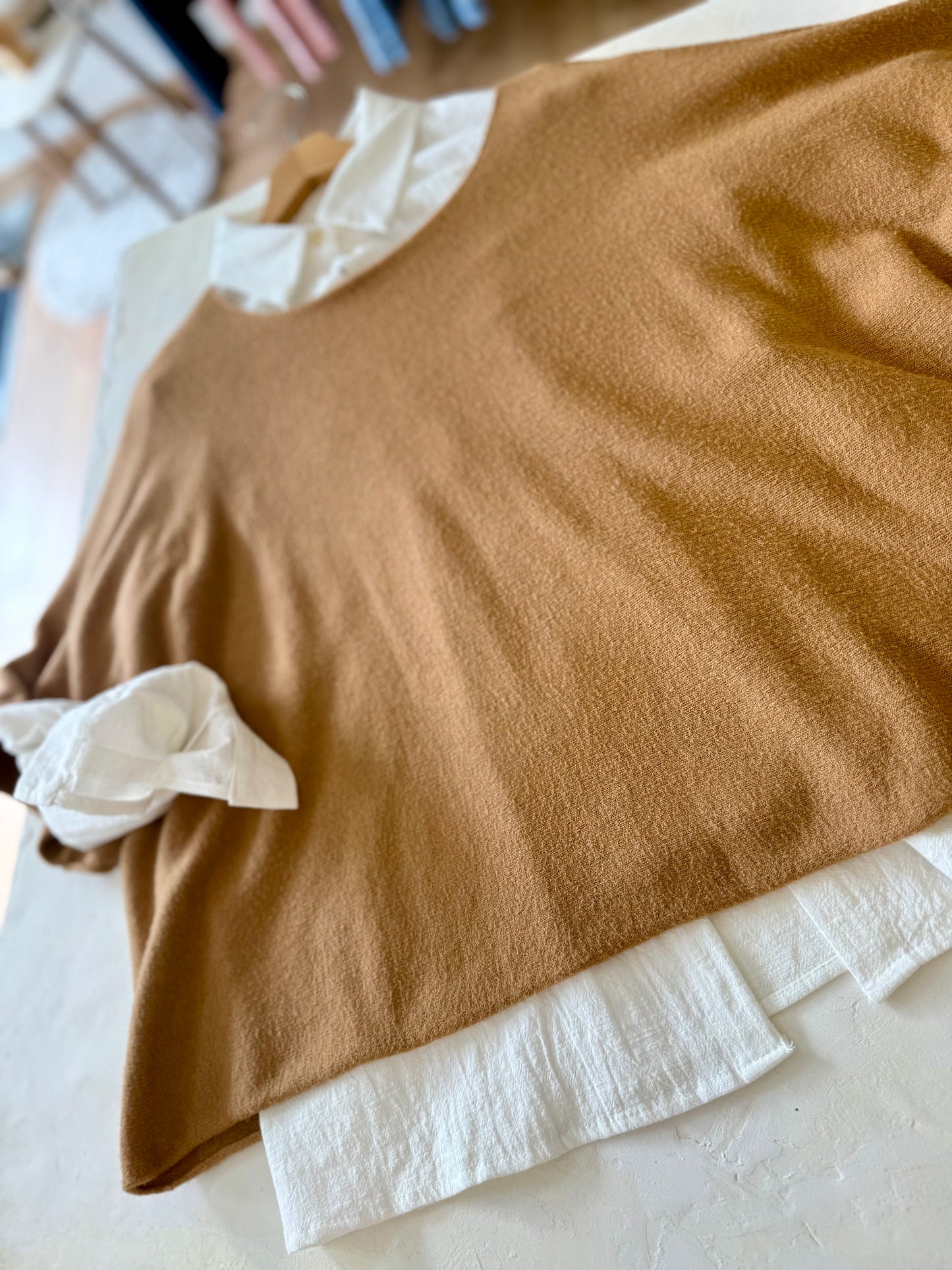 Pull oversize "MILA"- Douceur Italienne - Camel