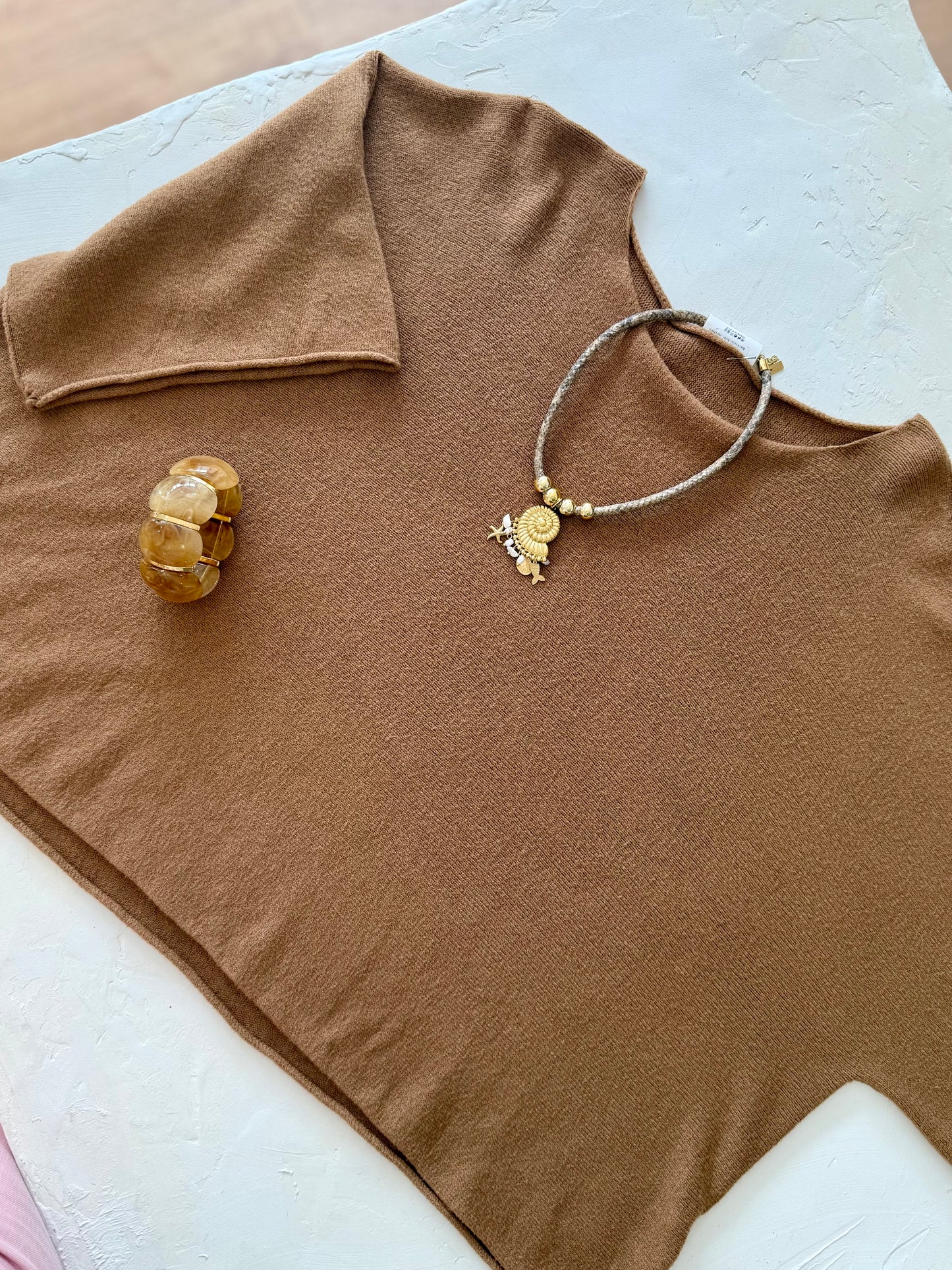 Pull oversize "MILA"- Douceur Italienne - Camel