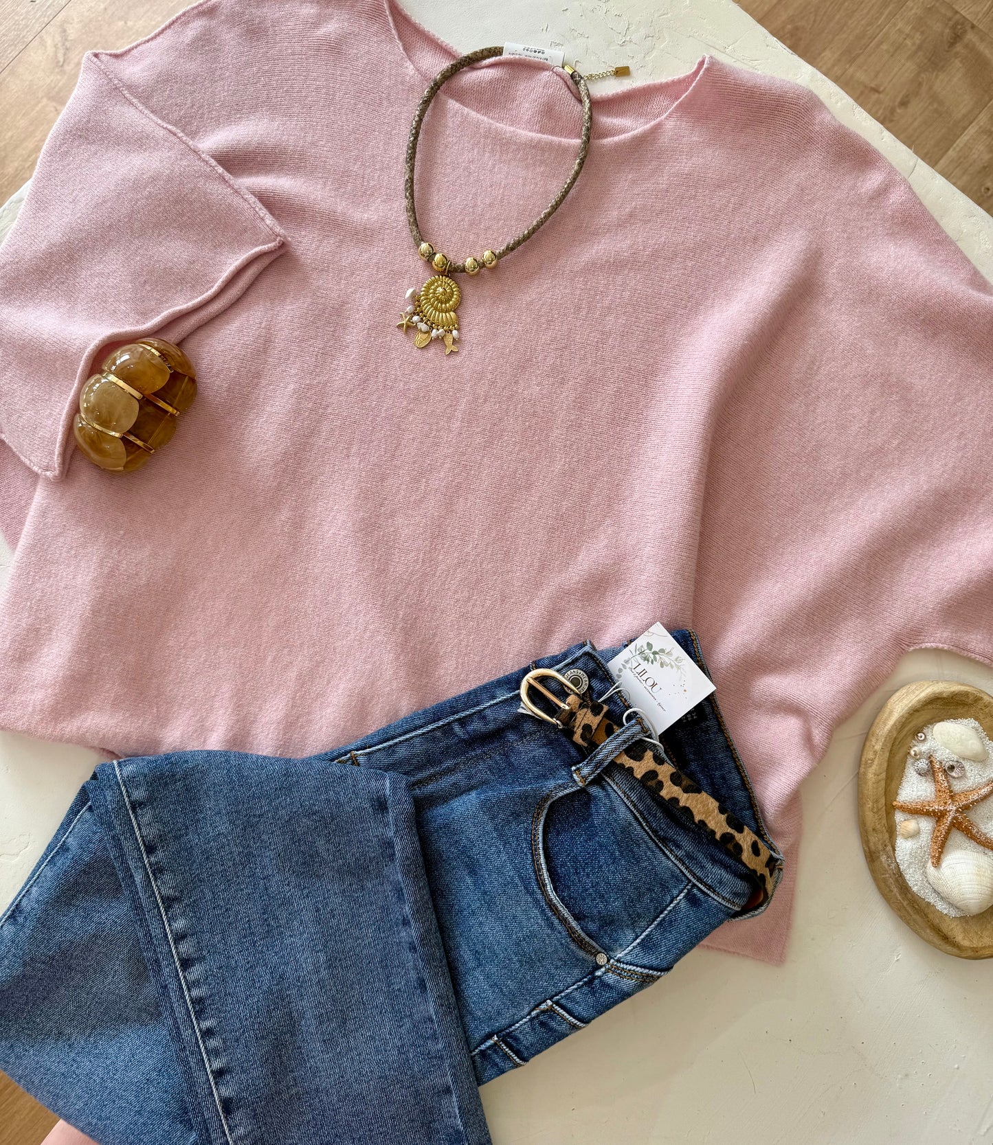Pull oversize "MILA"- Douceur Italienne rose
