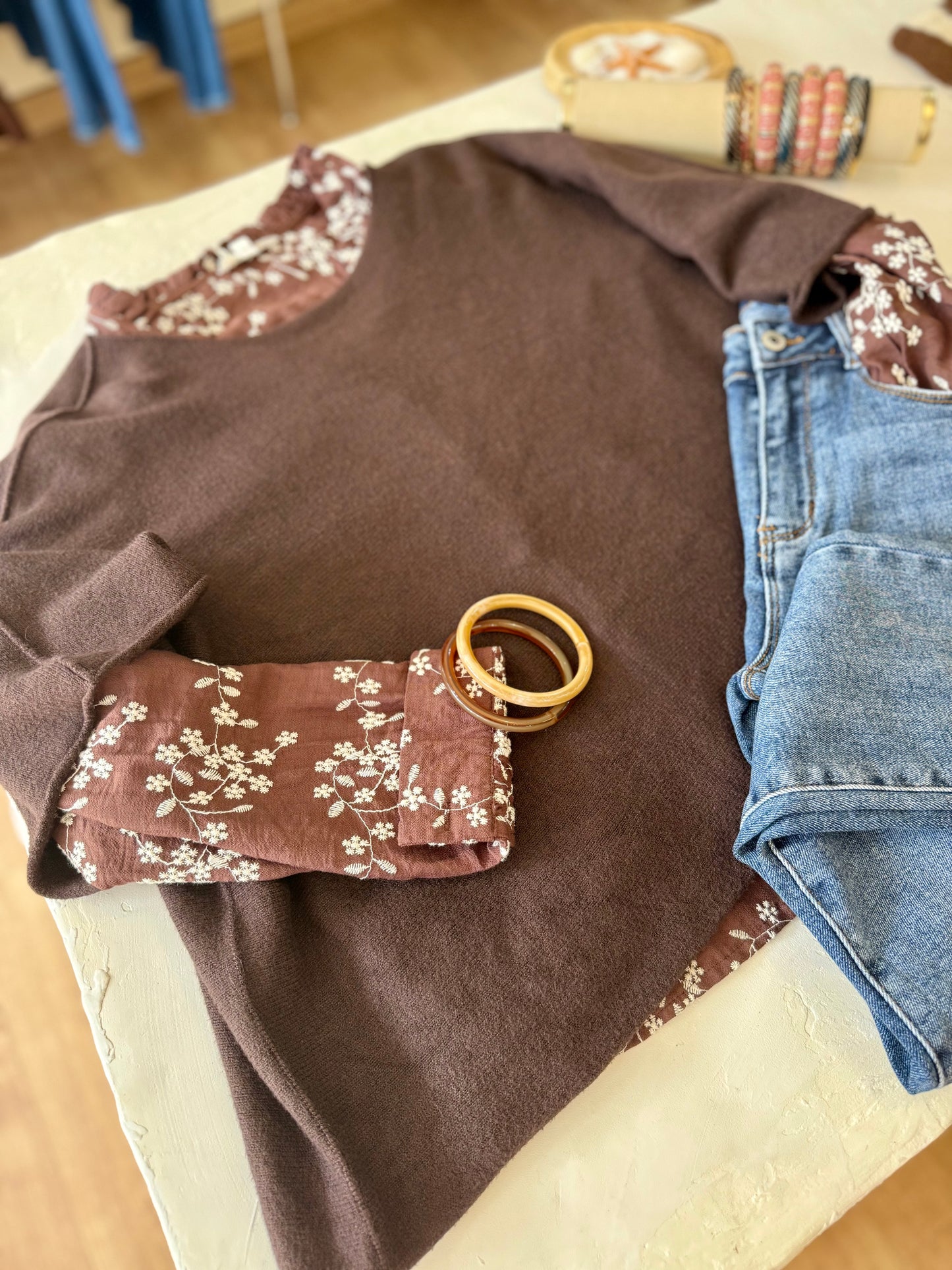 Pull oversize "MILA"- Douceur Italienne chocolat