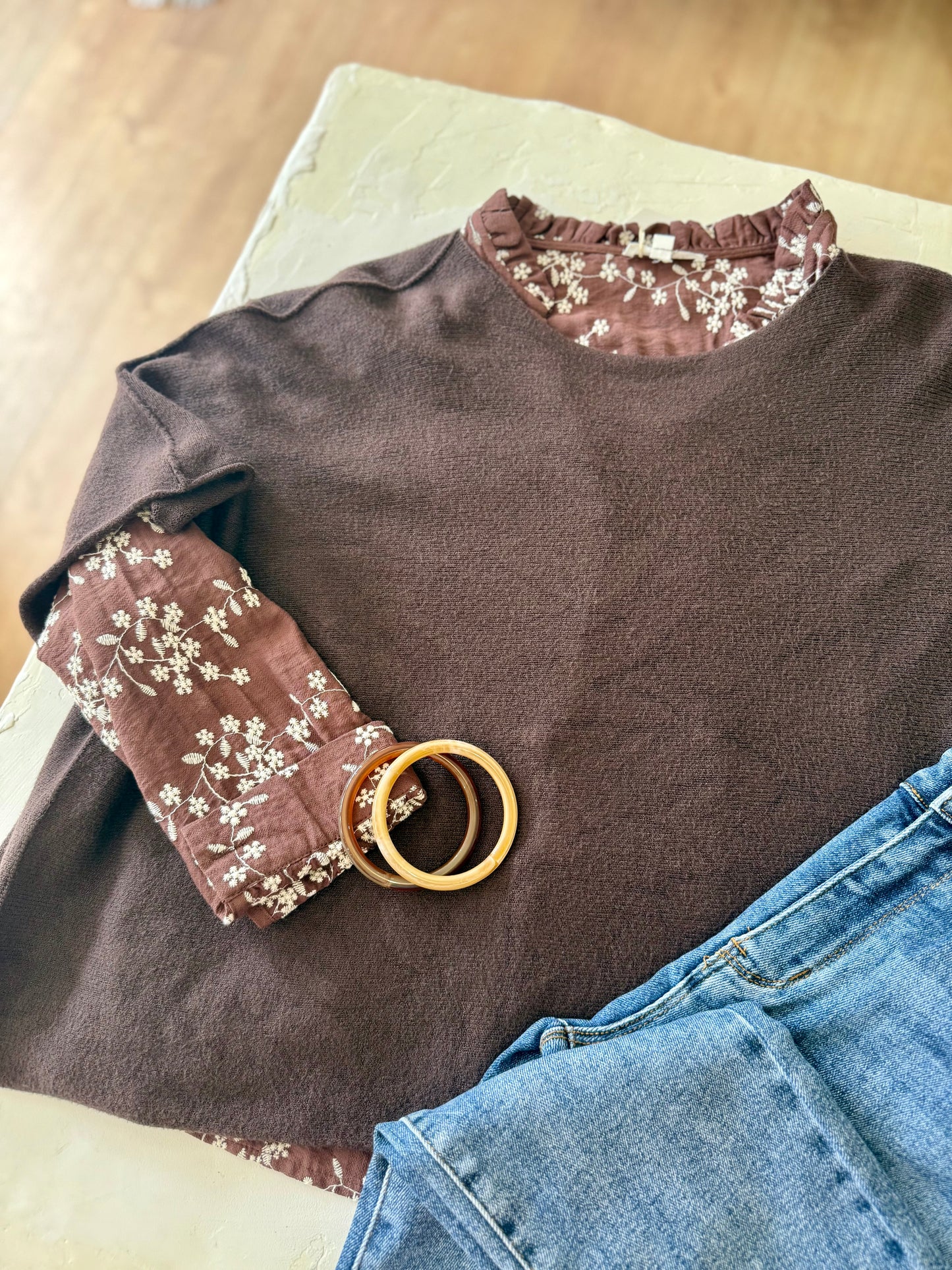 Pull oversize "MILA"- Douceur Italienne chocolat
