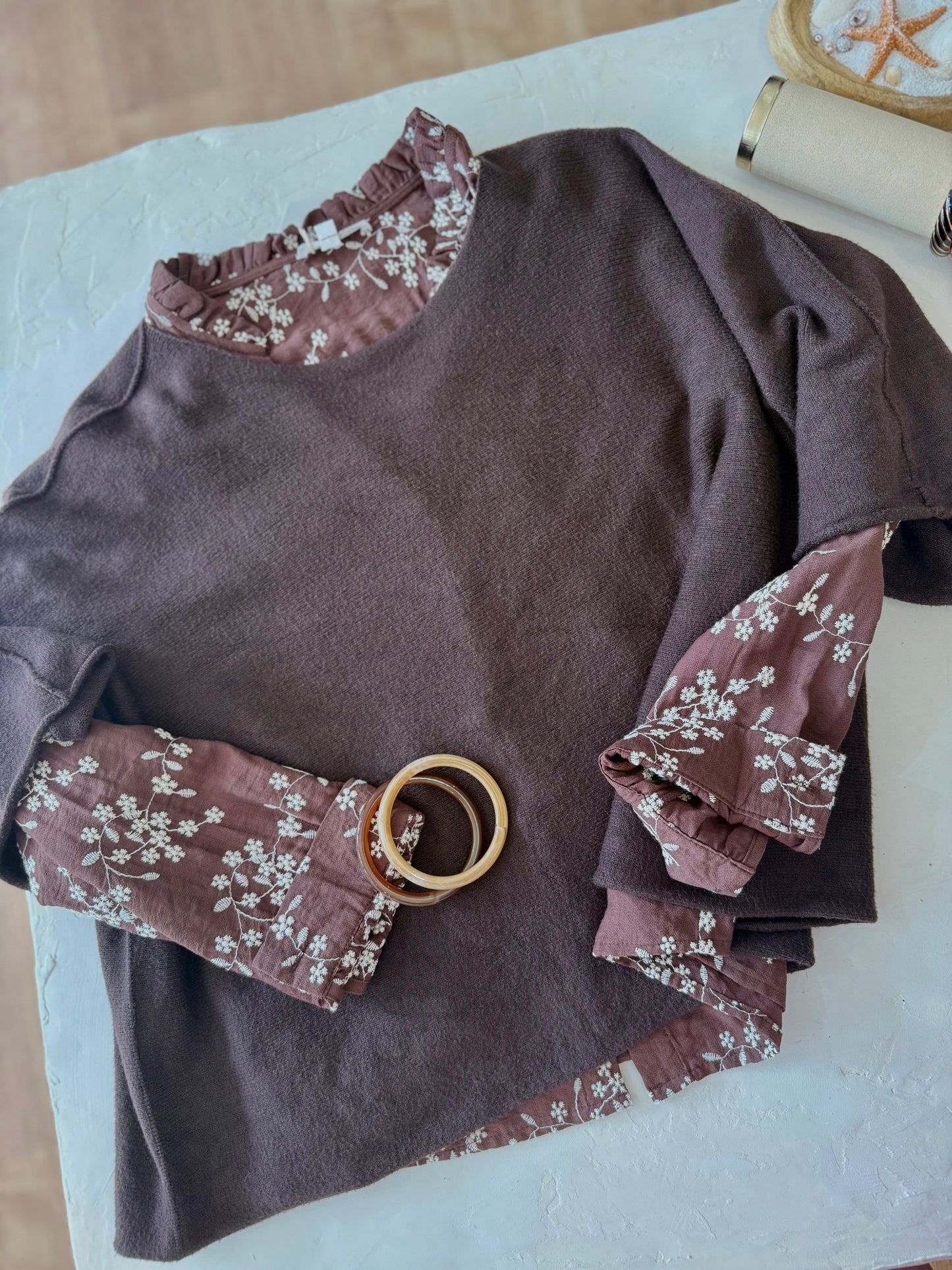 Pull oversize "MILA"- Douceur Italienne chocolat