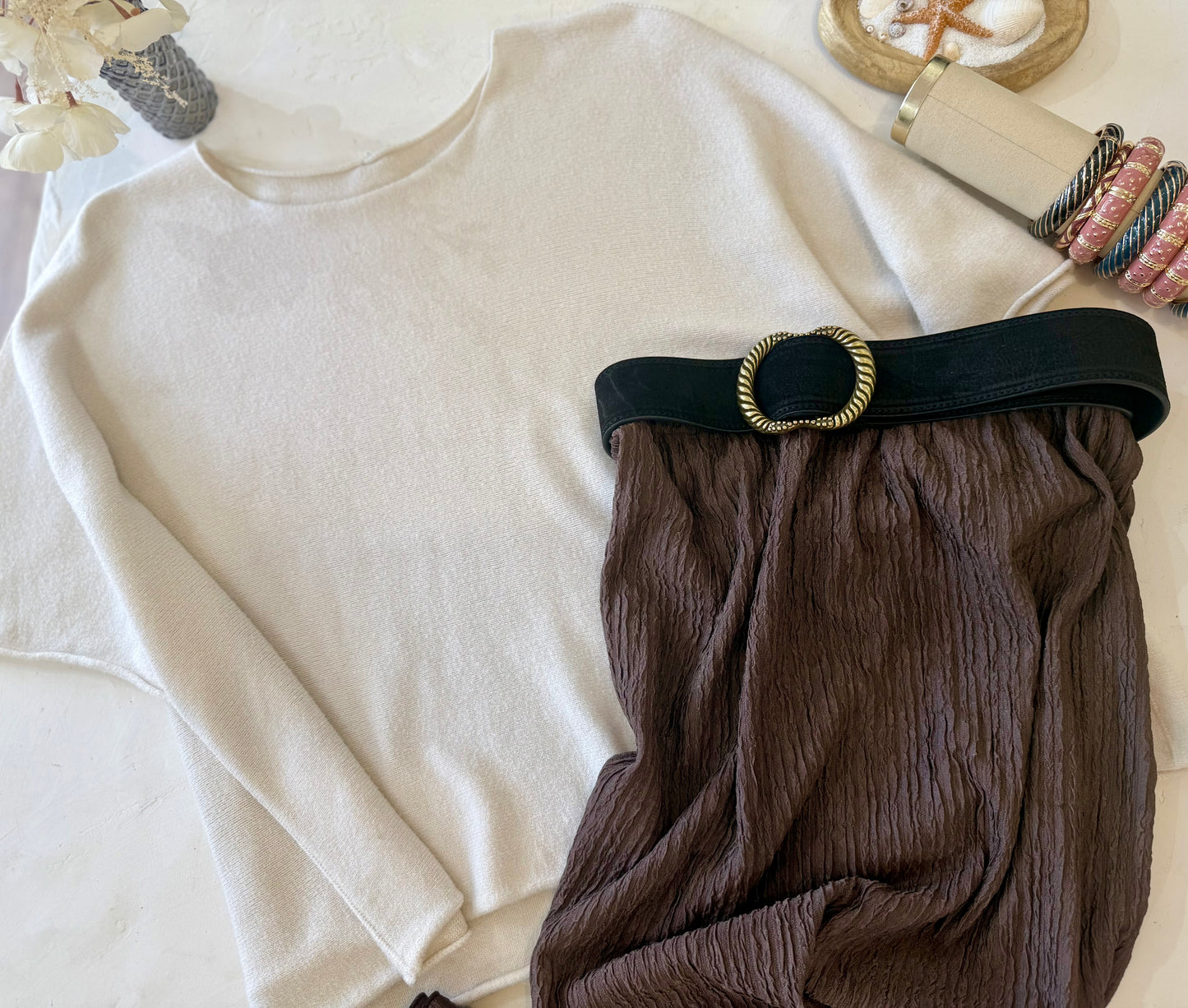Pull oversize "MILA"- Douceur Italienne beige