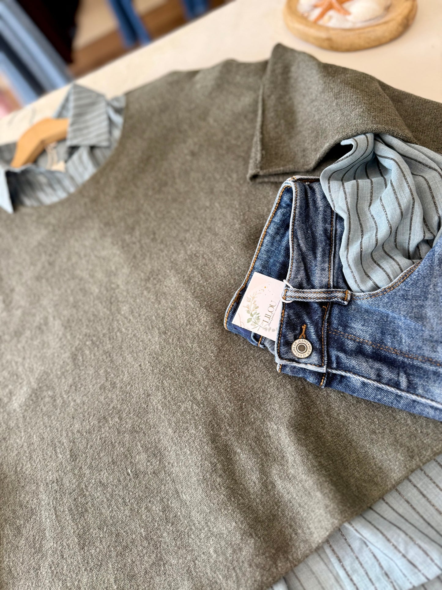 Pull oversize "MILA"- Douceur Italienne KAKI